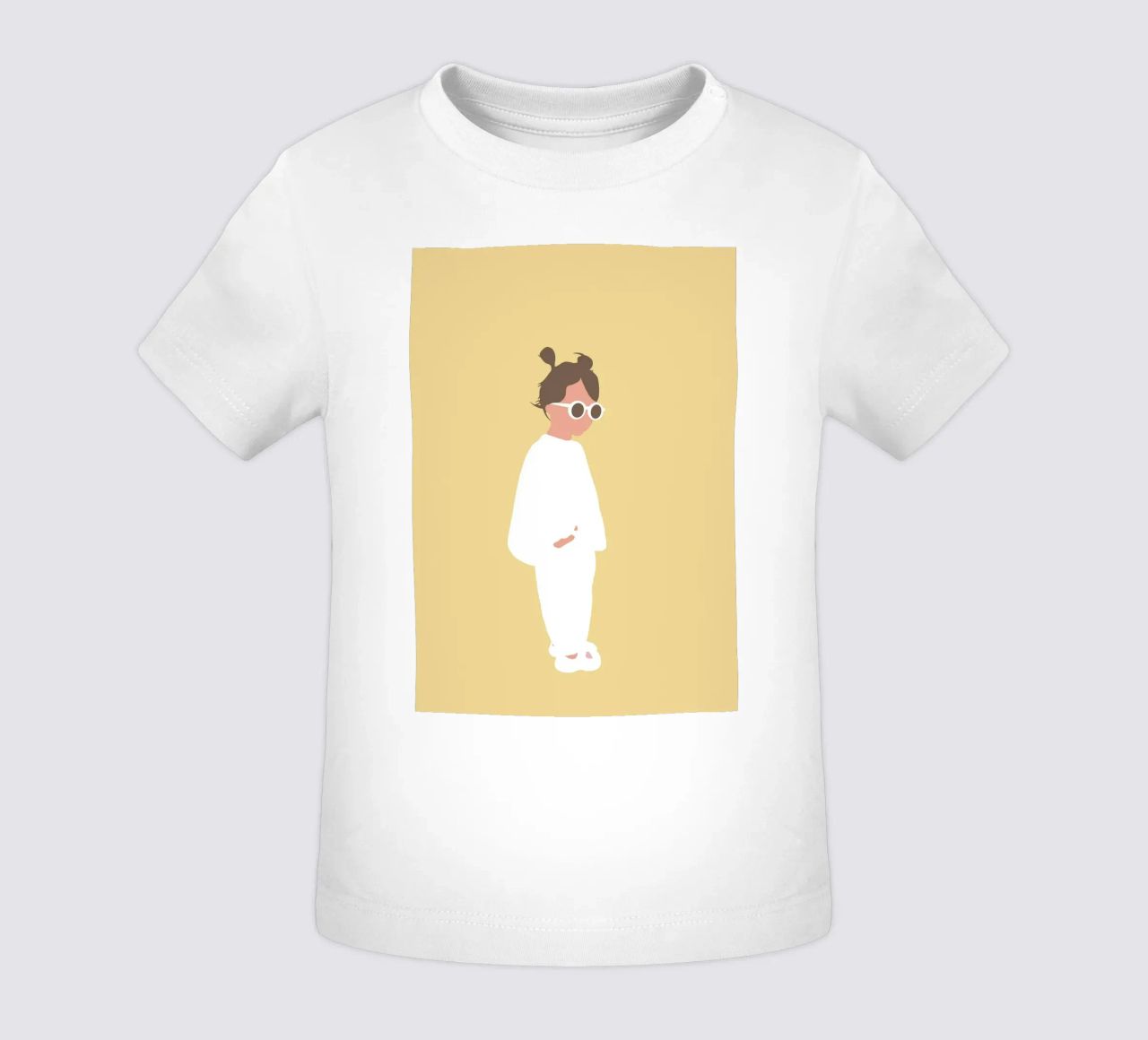 LOLA - Ragazza con occhiali da sole illustrazione minimalista maglietta neonato da Tine Taler