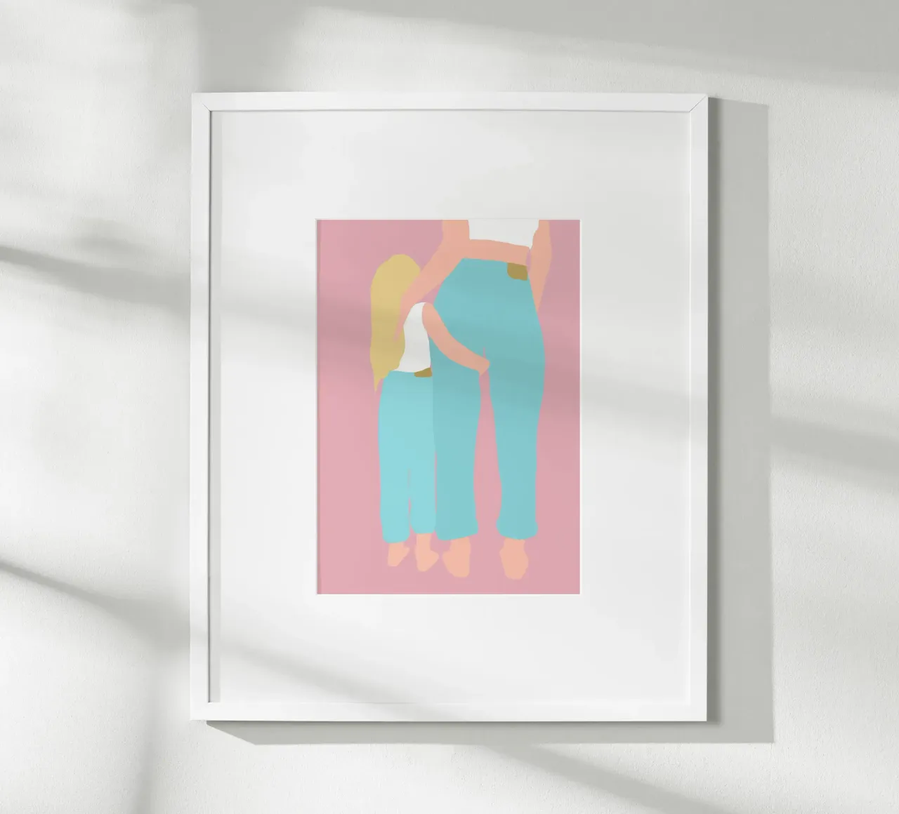 MINI ME - Mamma e figlia illustrate in stile minimalista poster con telaio in alluminio da Tine Taler