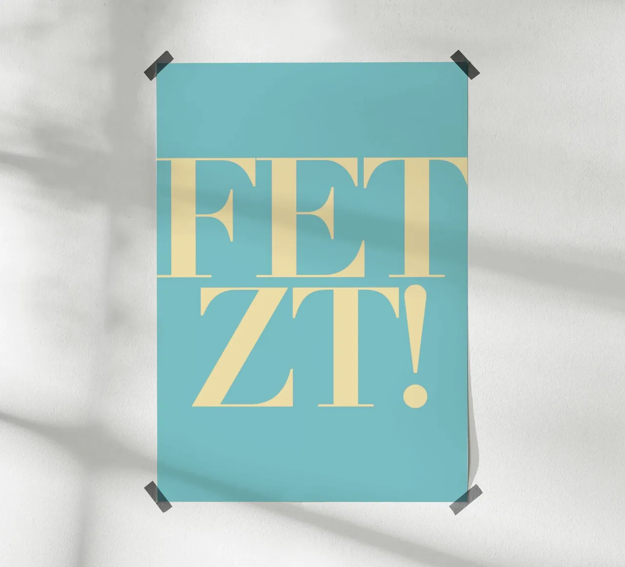 FETZT! Tipografia - espressione tedesca infantile per TOLL! carta hahnemühle da Tine Taler