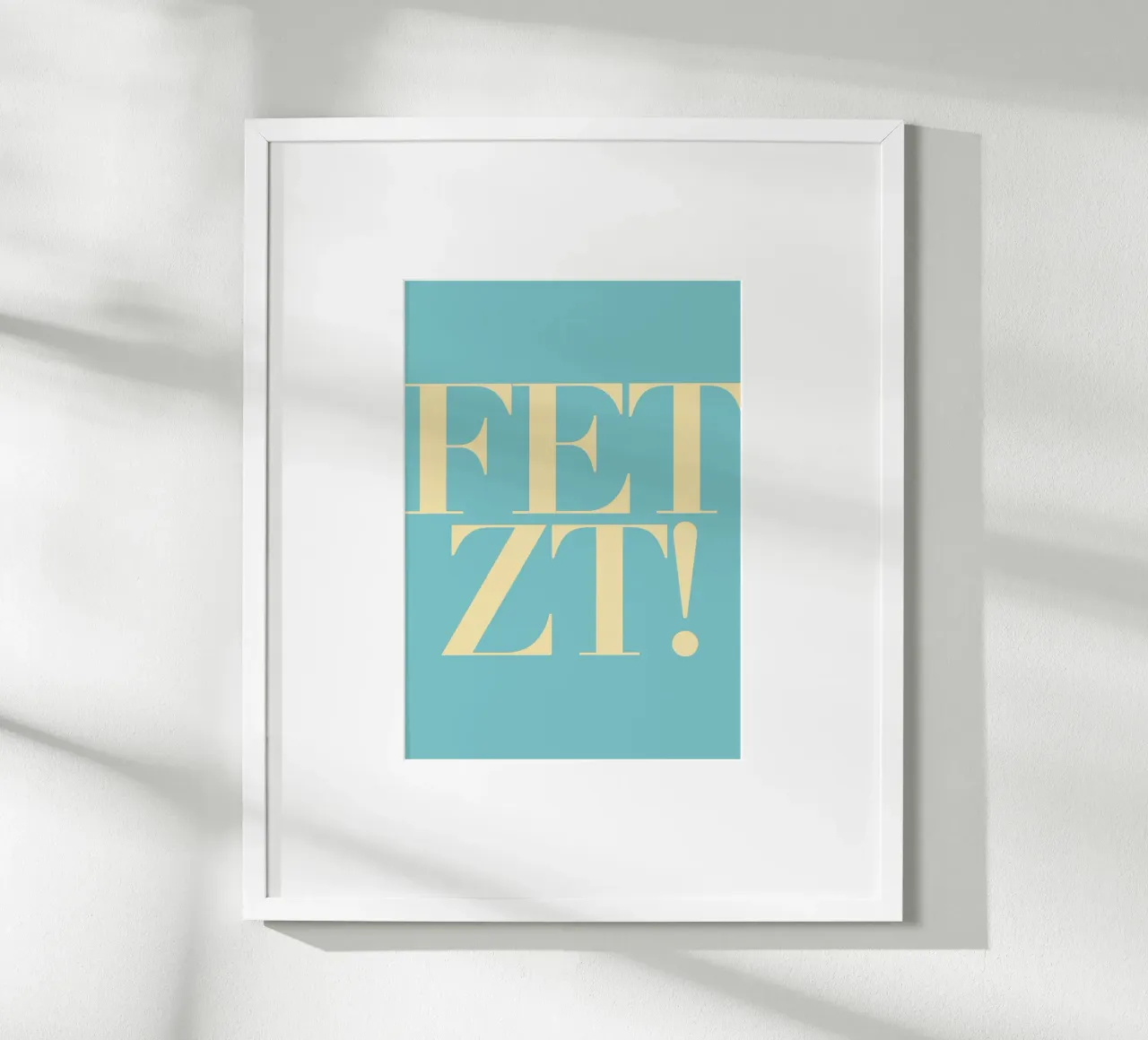 FETZT! Tipografia - espressione tedesca infantile per TOLL! carta hahnemühle da Tine Taler