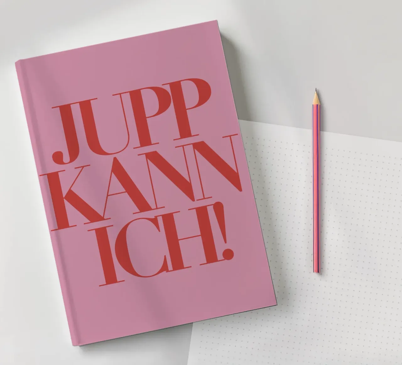 JUPP KANN ICH! Typography - German for: JA KANN ICH! notebook by Tine Taler