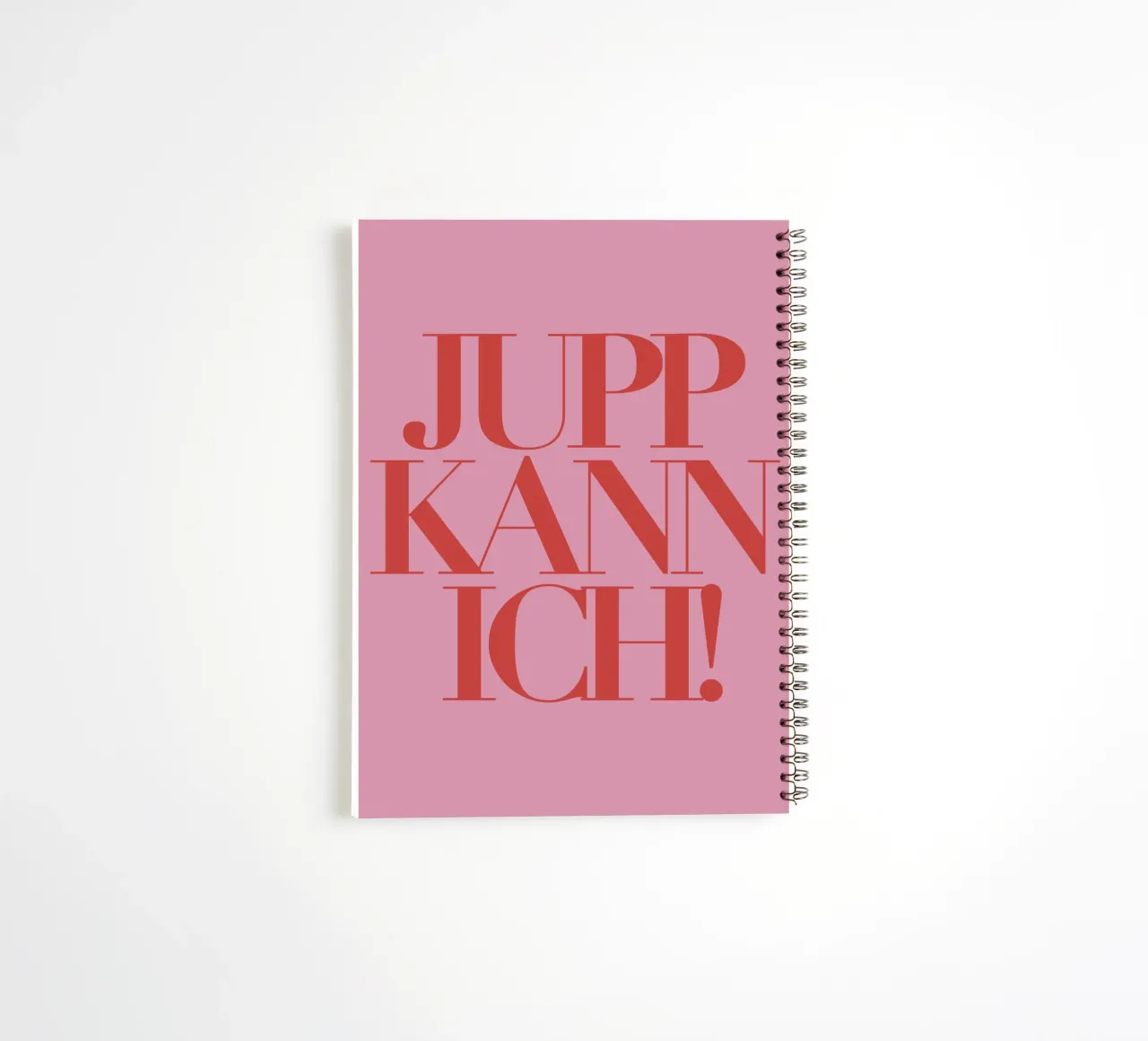 JUPP KANN ICH! Typography - German for: JA KANN ICH! spiral notebook by Tine Taler