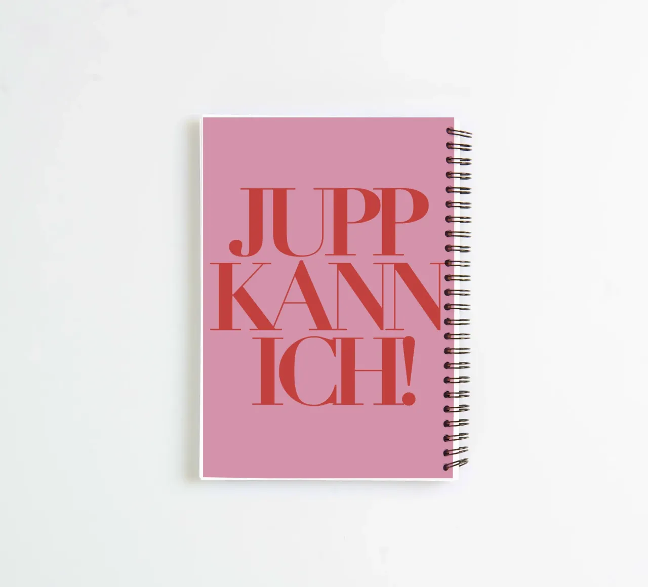 JUPP KANN ICH! Typography - German for: JA KANN ICH! spiral notebook by Tine Taler