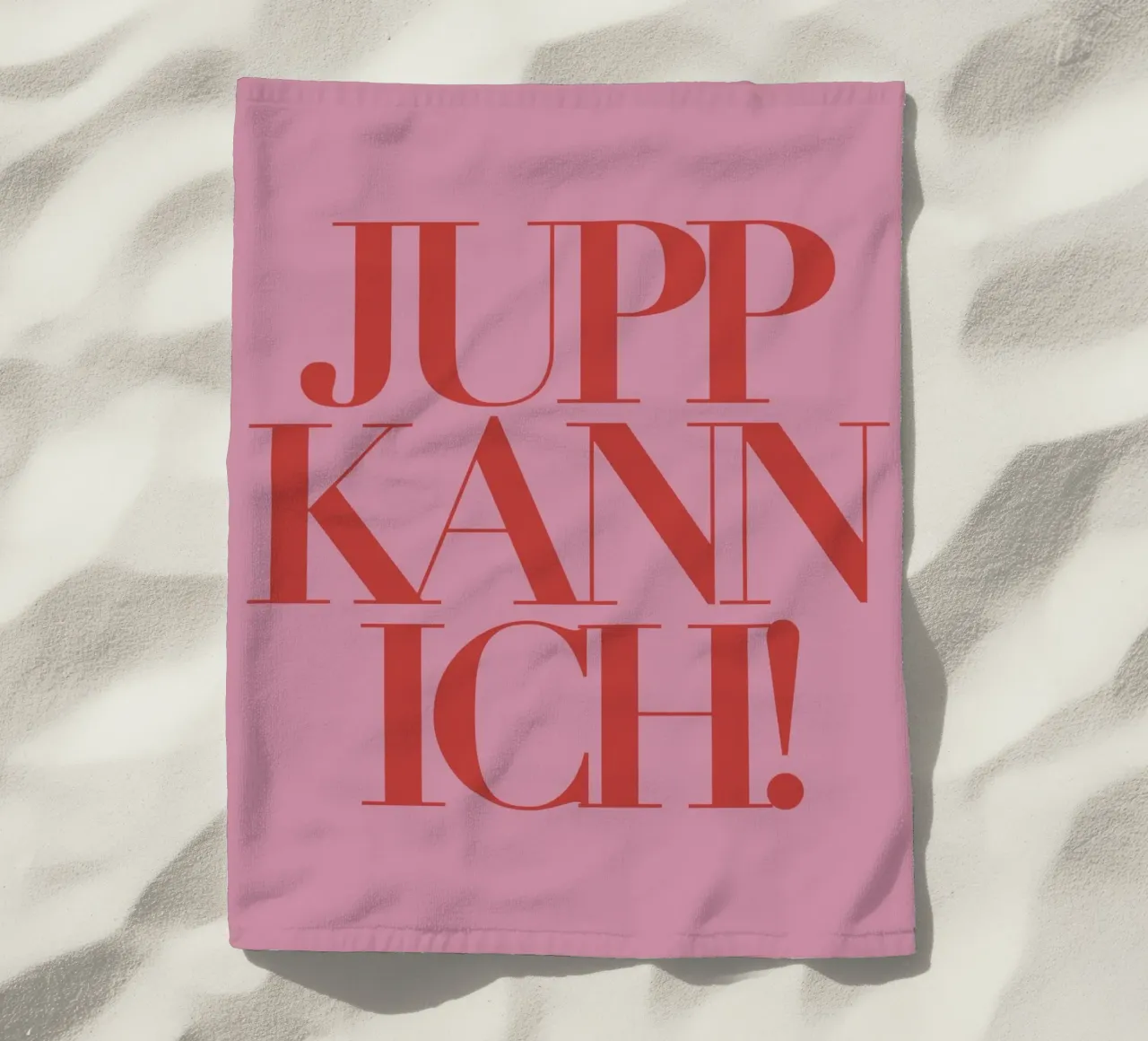 JUPP KANN ICH! Tipografia - in tedesco per: JA KANN ICH! telo mare da Tine Taler