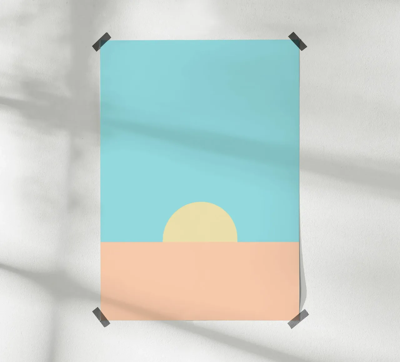 Illustrazione minimalista tramonto - alba poster da Tine Taler