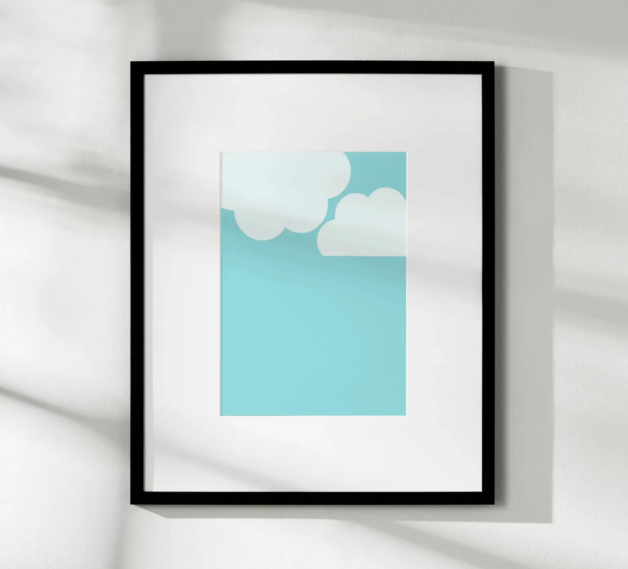 Nuvole minimaliste poster con telaio in plastica da Tine Taler