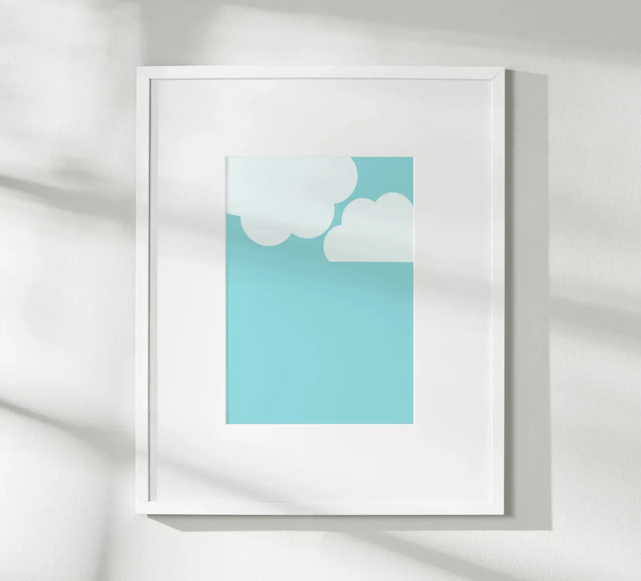 Nuvole minimaliste poster con telaio in plastica da Tine Taler