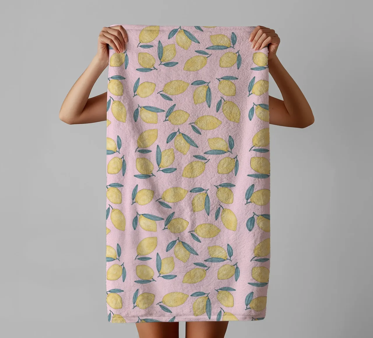 Allover print Zitronen towel by Tine Taler