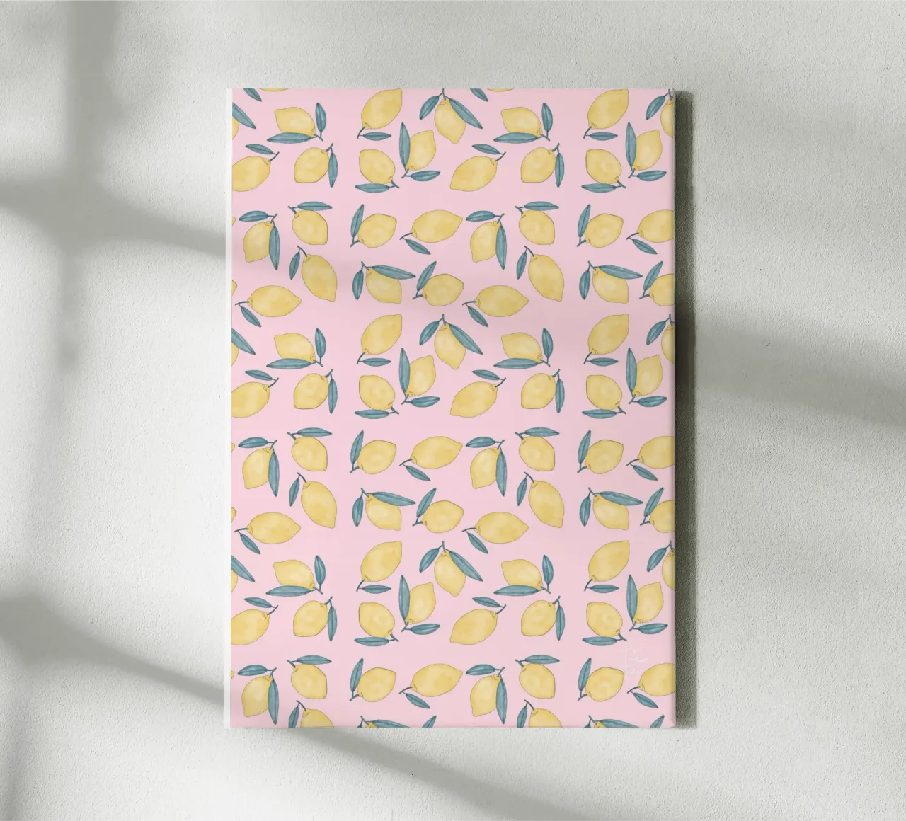 Zitronen con estampado integral lienzo con Marco flotante de Tine Taler
