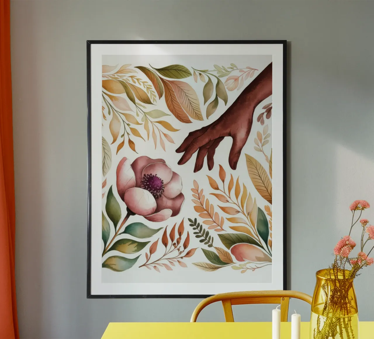Il tocco della natura poster con telaio in plastica da Artie Shifa