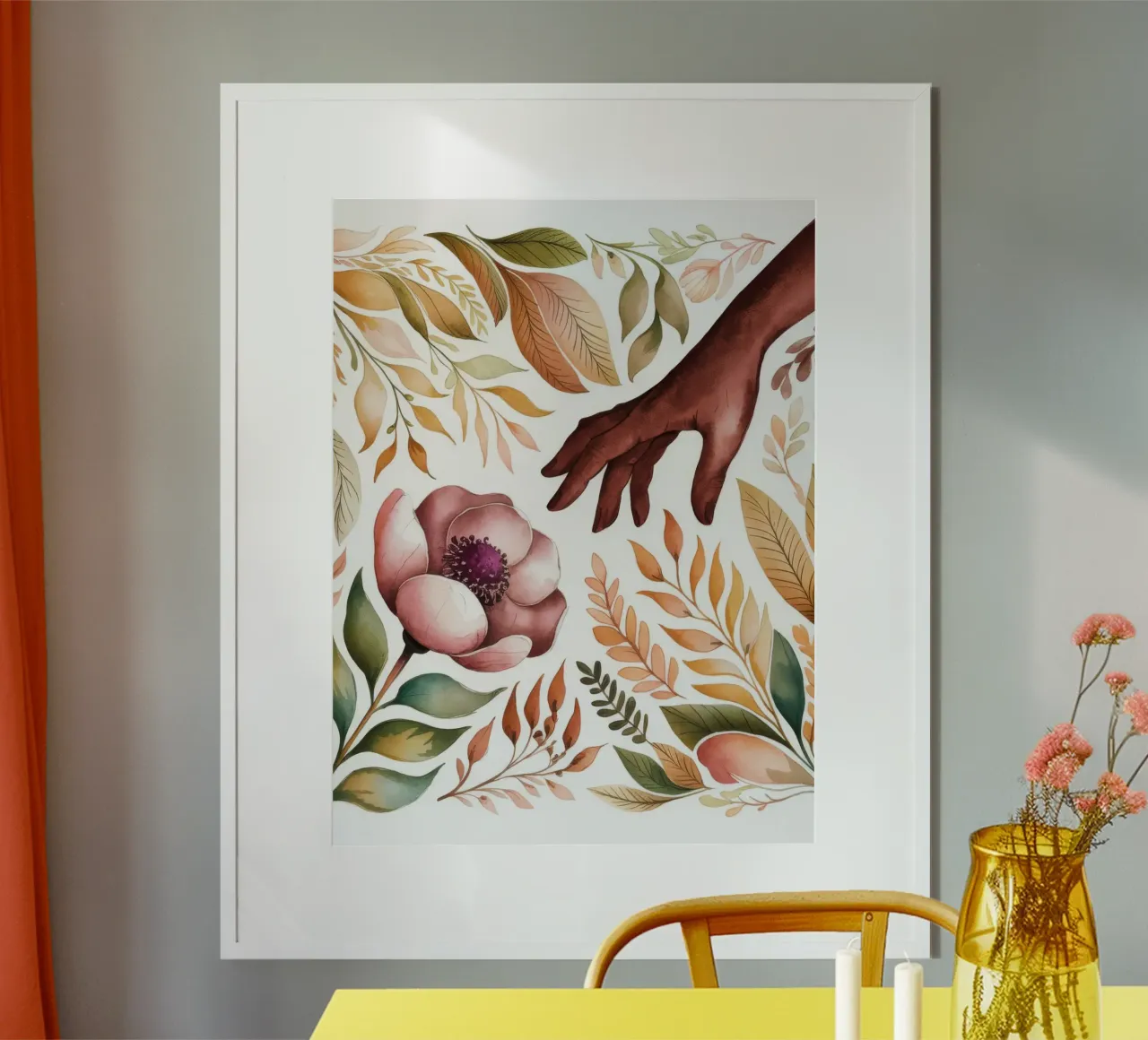 Il tocco della natura poster con telaio in plastica da Artie Shifa