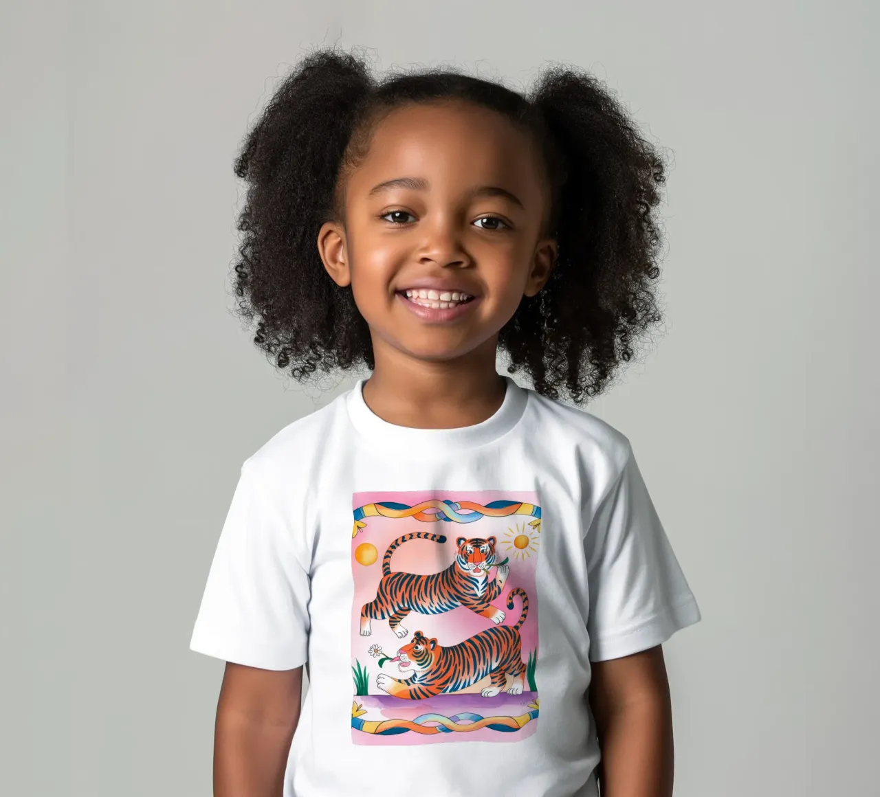 Whimsical Tigers kids t-shirt by Artie Shifa