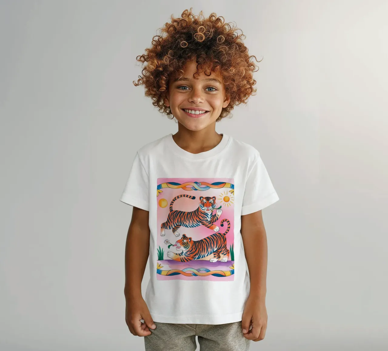 Whimsical Tigers kids t-shirt by Artie Shifa