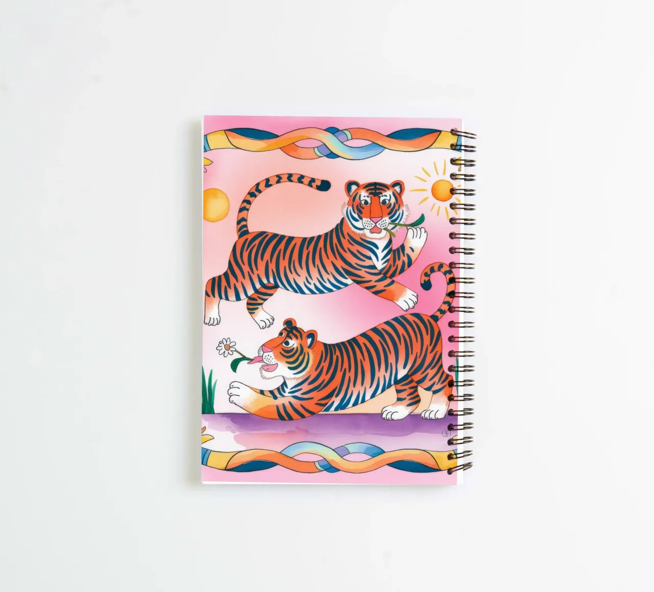 Whimsical Tigers spiral notebook by Artie Shifa