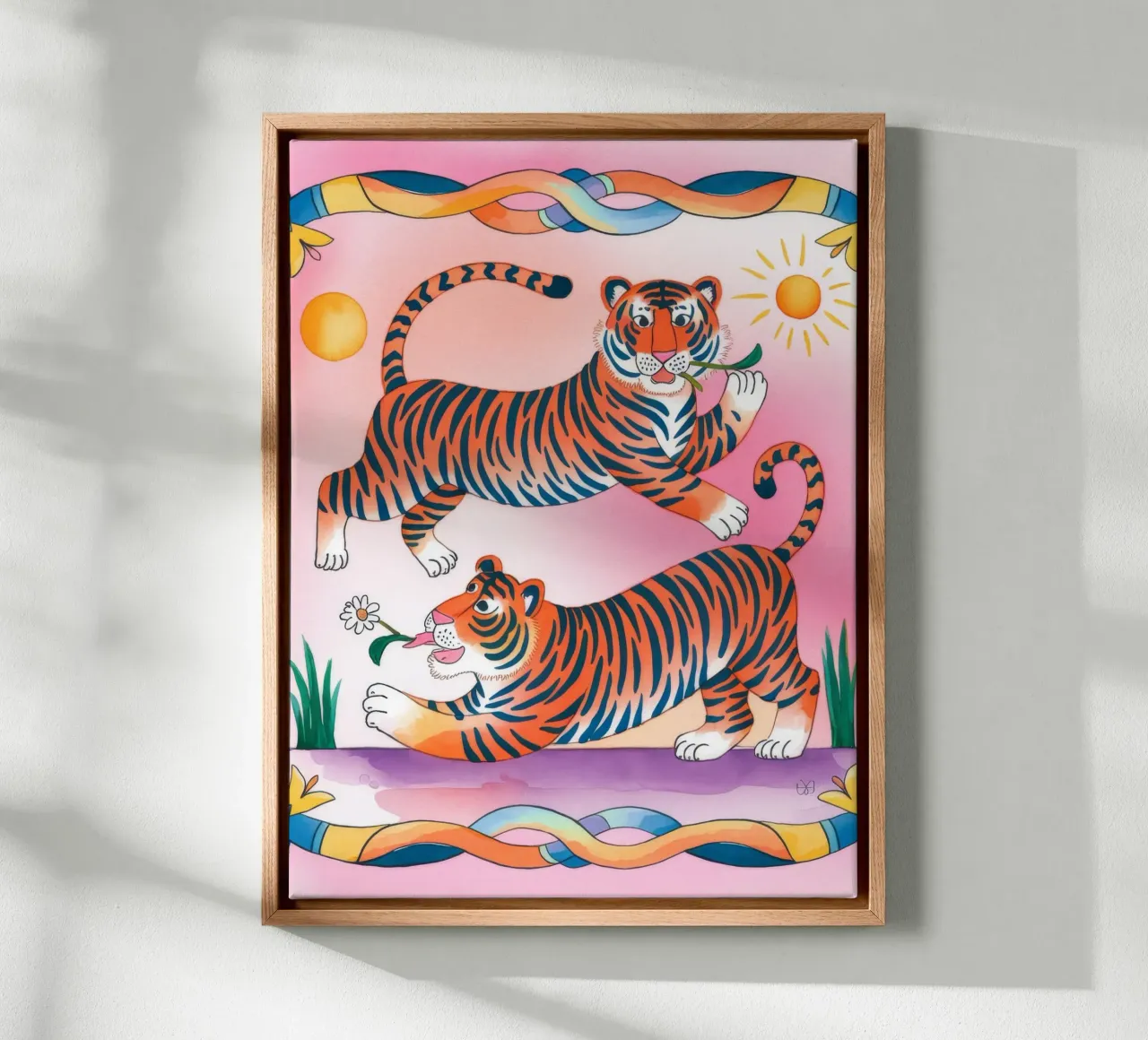 Whimsical Tigers canvas by Artie Shifa