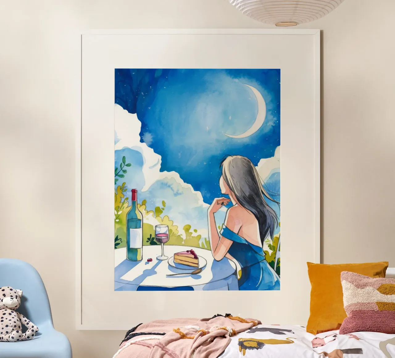 Rêverie al chiaro di luna poster con telaio in plastica da Artie Shifa