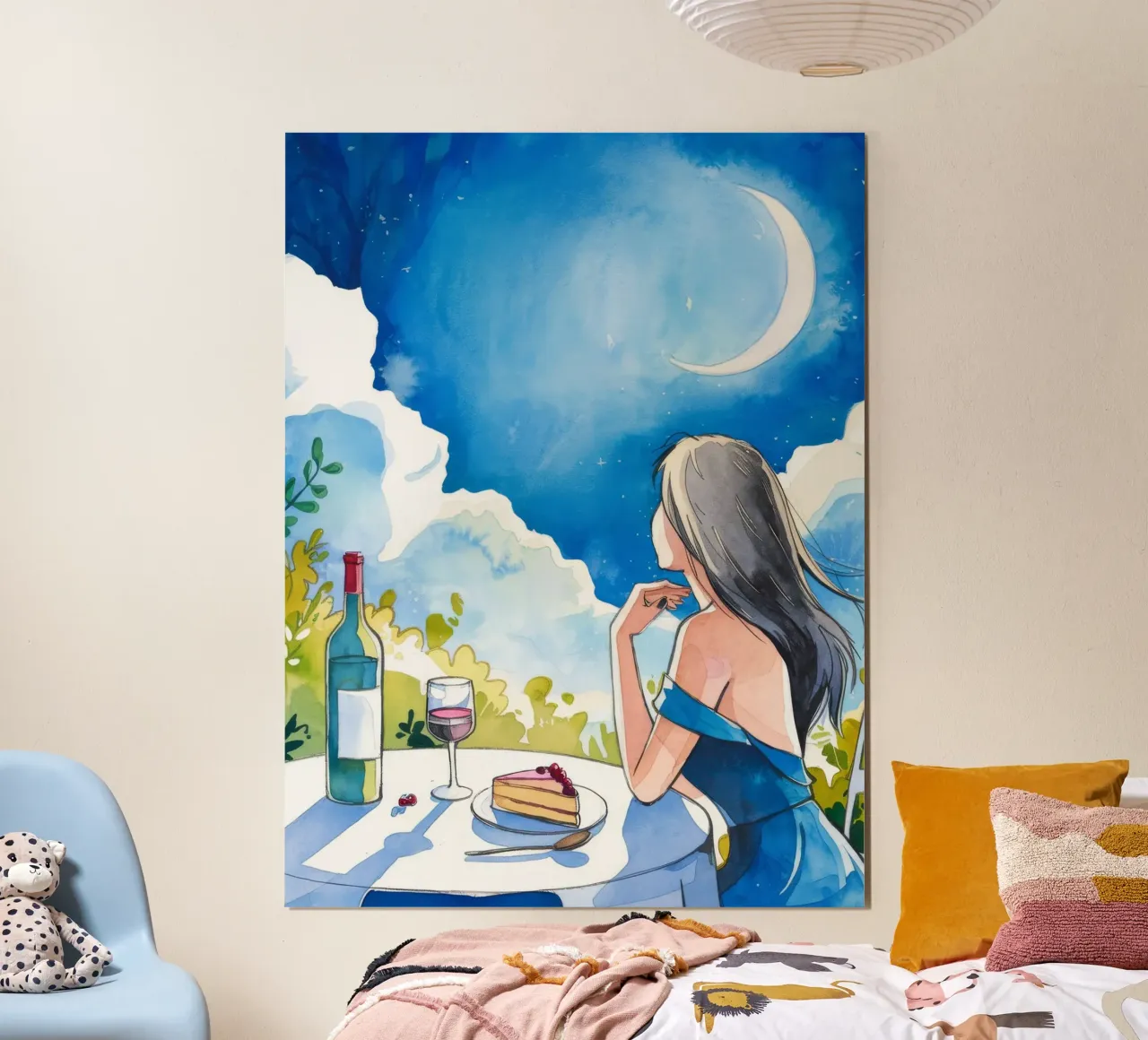 Rêverie al chiaro di luna poster con telaio in plastica da Artie Shifa