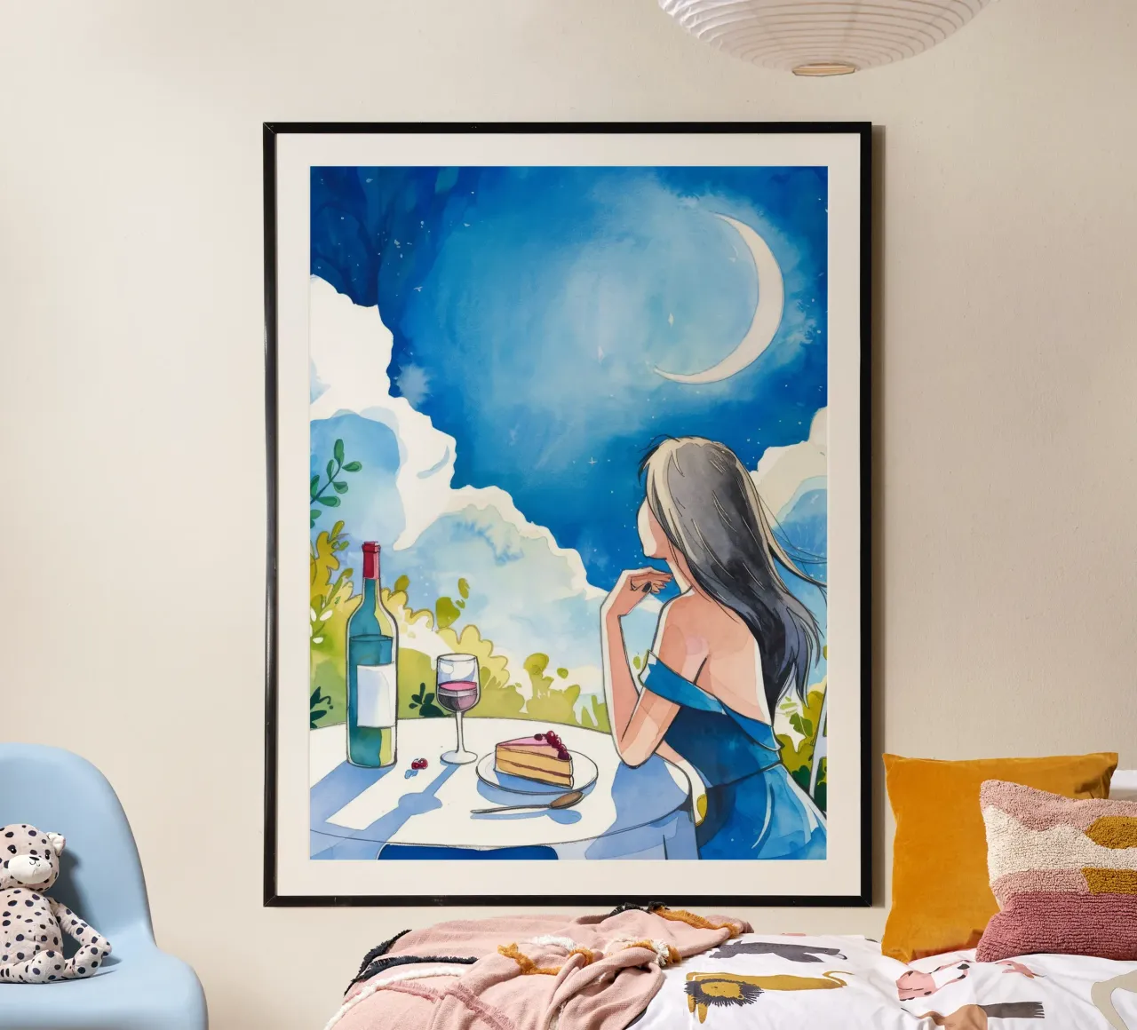 Rêverie al chiaro di luna poster con telaio in plastica da Artie Shifa