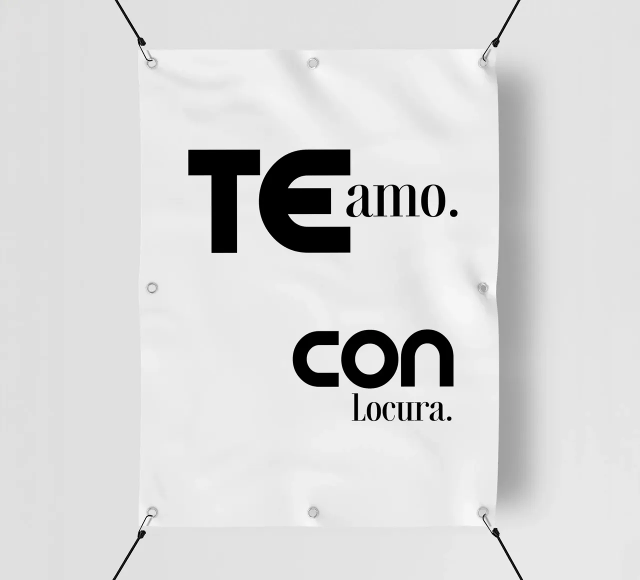 Te Amo Con Locura Semplice tipografia moderna e minimalista telo in pvc da YV TYPOGRAPHY