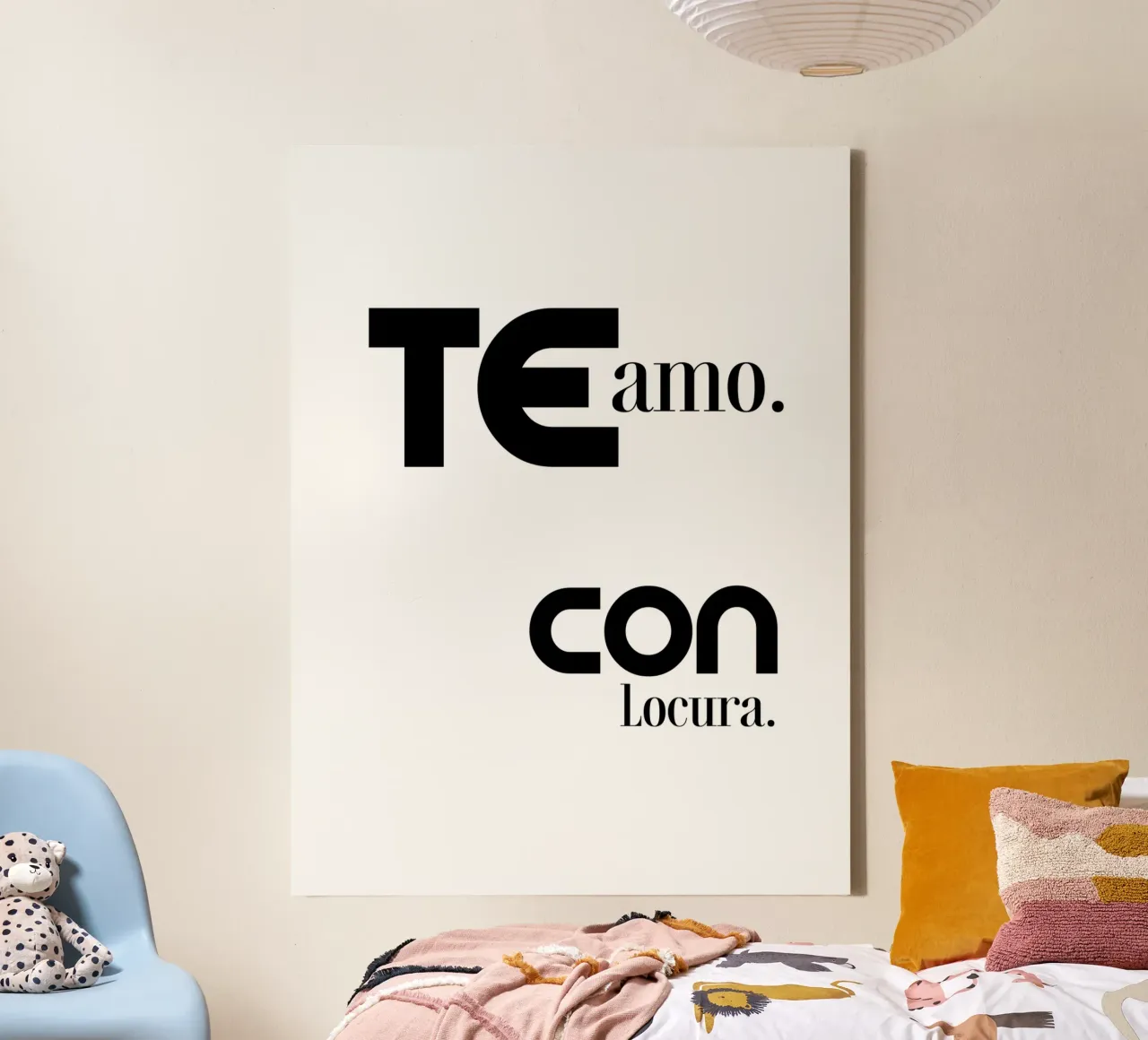 Te Amo Con Locura Simple Modern Minimalist Typography canvas by YV TYPOGRAPHY