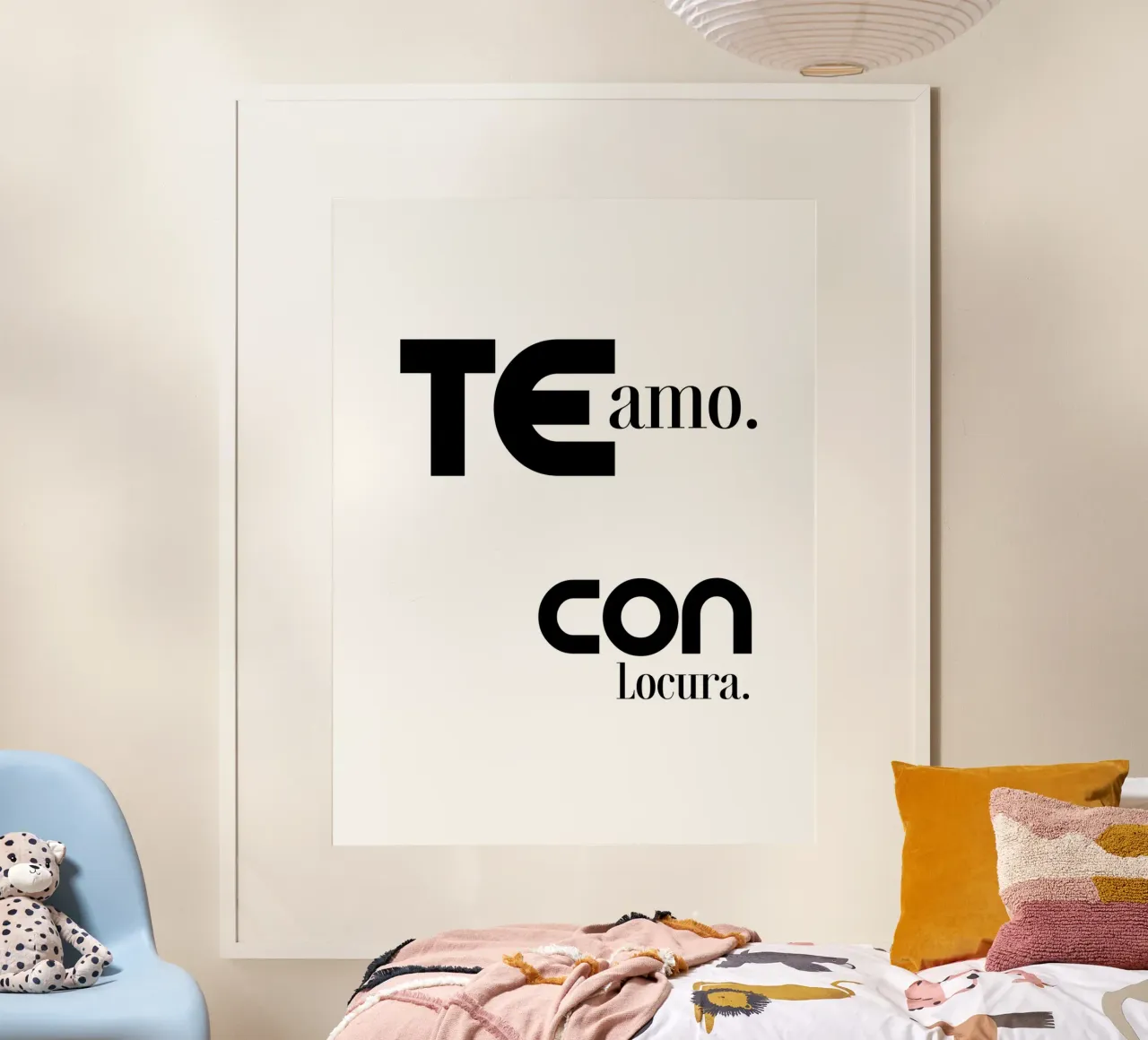 Te Amo Con Locura Semplice tipografia moderna e minimalista carta hahnemühle da YV TYPOGRAPHY