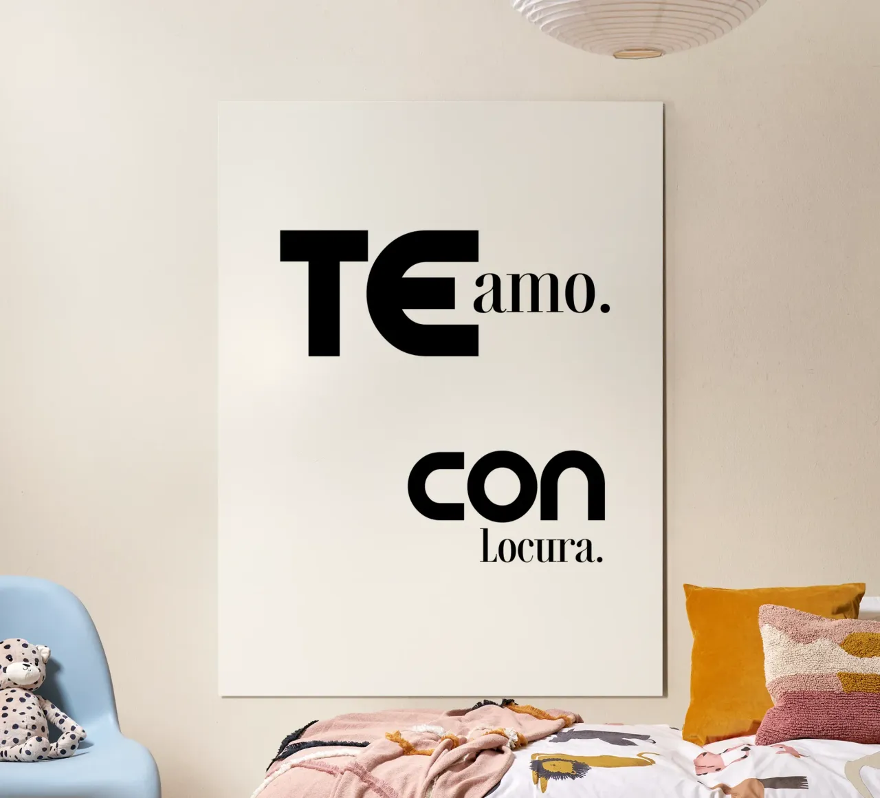 Te Amo Con Locura Semplice tipografia moderna e minimalista carta hahnemühle da YV TYPOGRAPHY