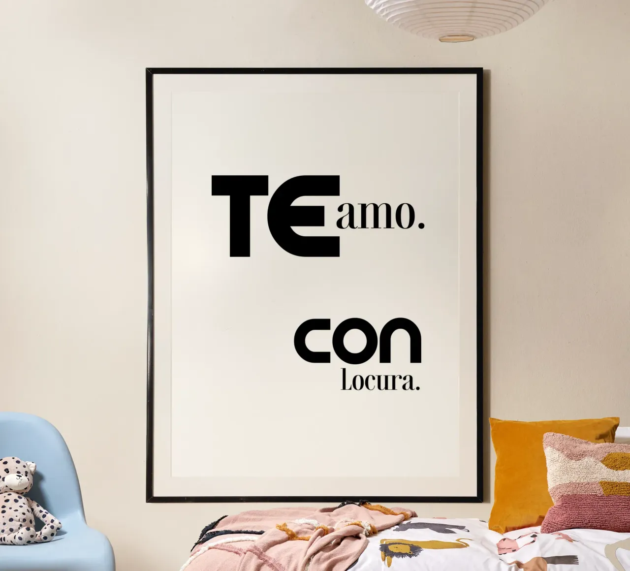Te Amo Con Locura Semplice tipografia moderna e minimalista carta hahnemühle da YV TYPOGRAPHY