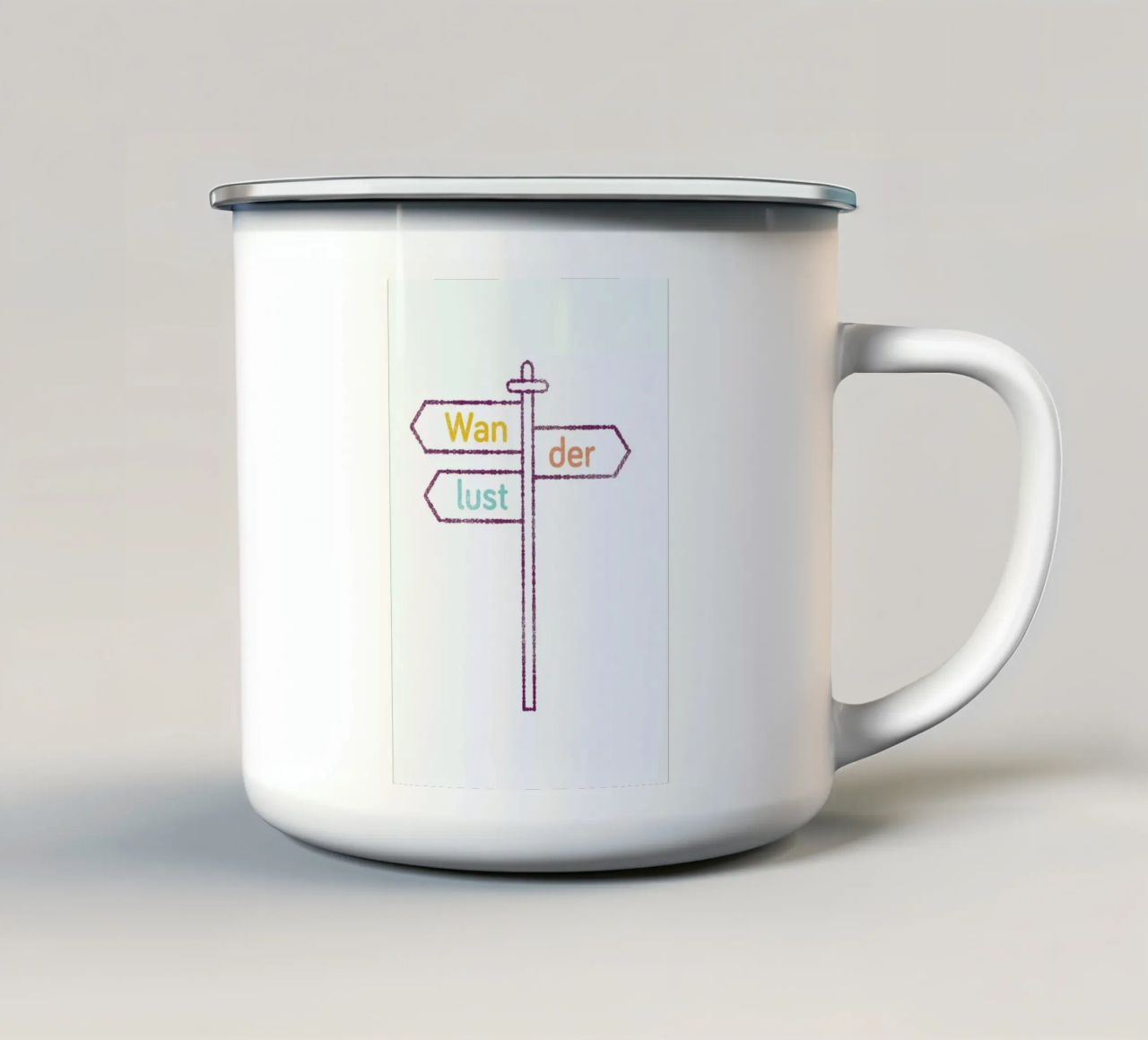 Wanderlust Colored tazza in smalto da Chris Wharton