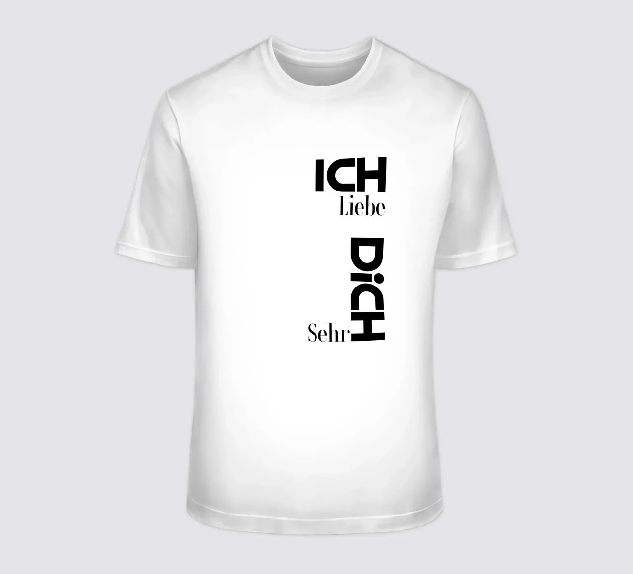 Ich Liebe Dich Sehr Modern Minimalist Typography T-Shirt von YV TYPOGRAPHY