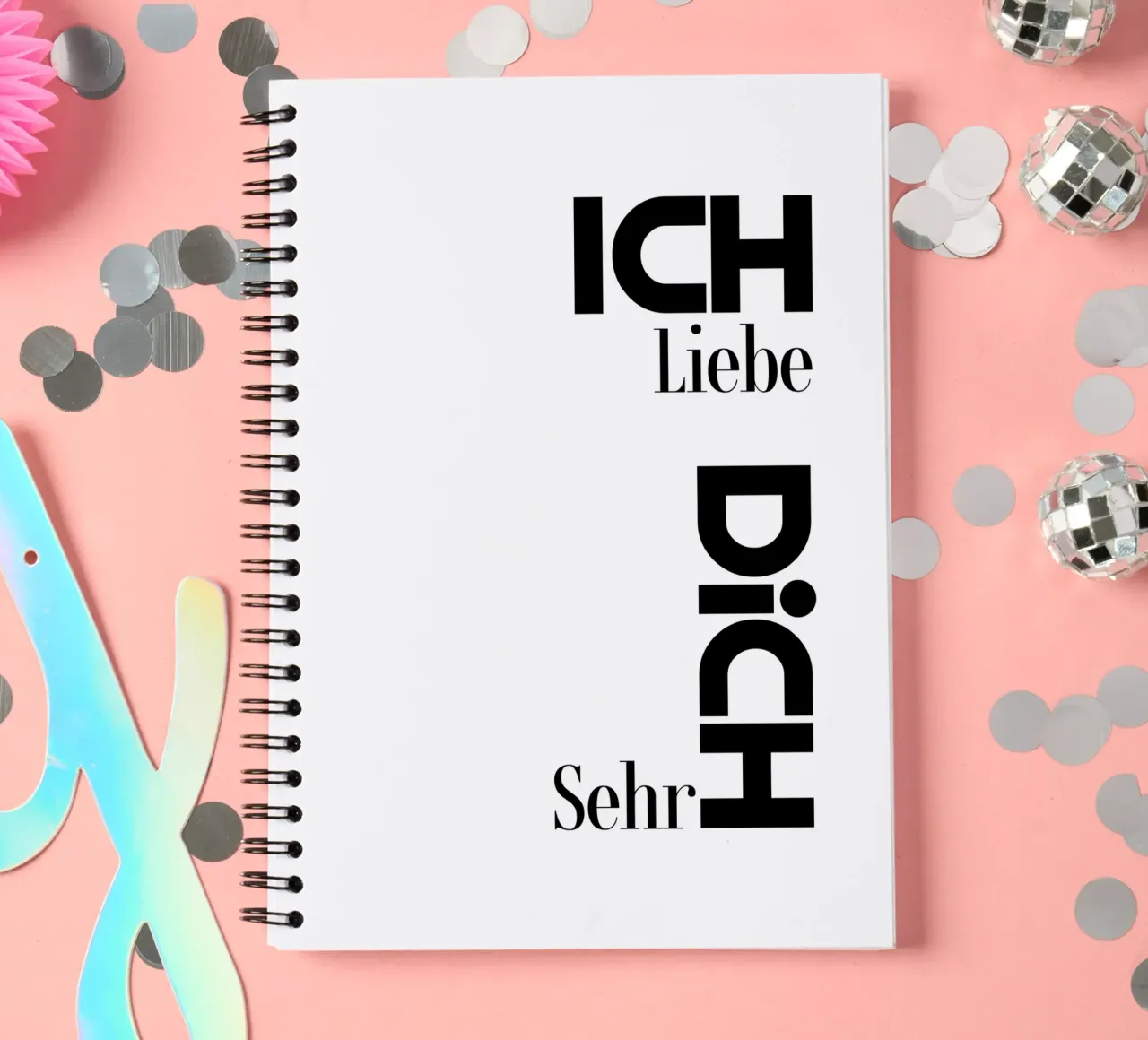 I love you very much Modern Minimalist Typography spiral notebook by YV TYPOGRAPHY