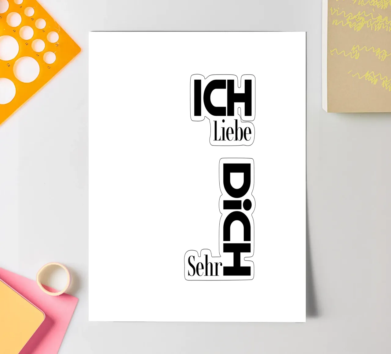 I love you very much Modern Minimalist Typography sticker sheet by YV TYPOGRAPHY