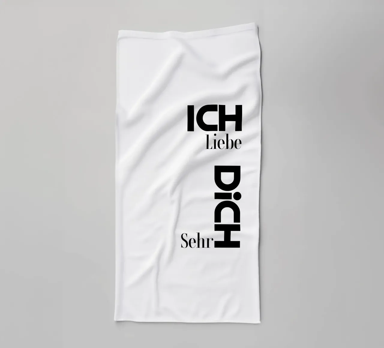 Ich Liebe Dich Sehr Modern Minimalist Typography Handtuch von YV TYPOGRAPHY