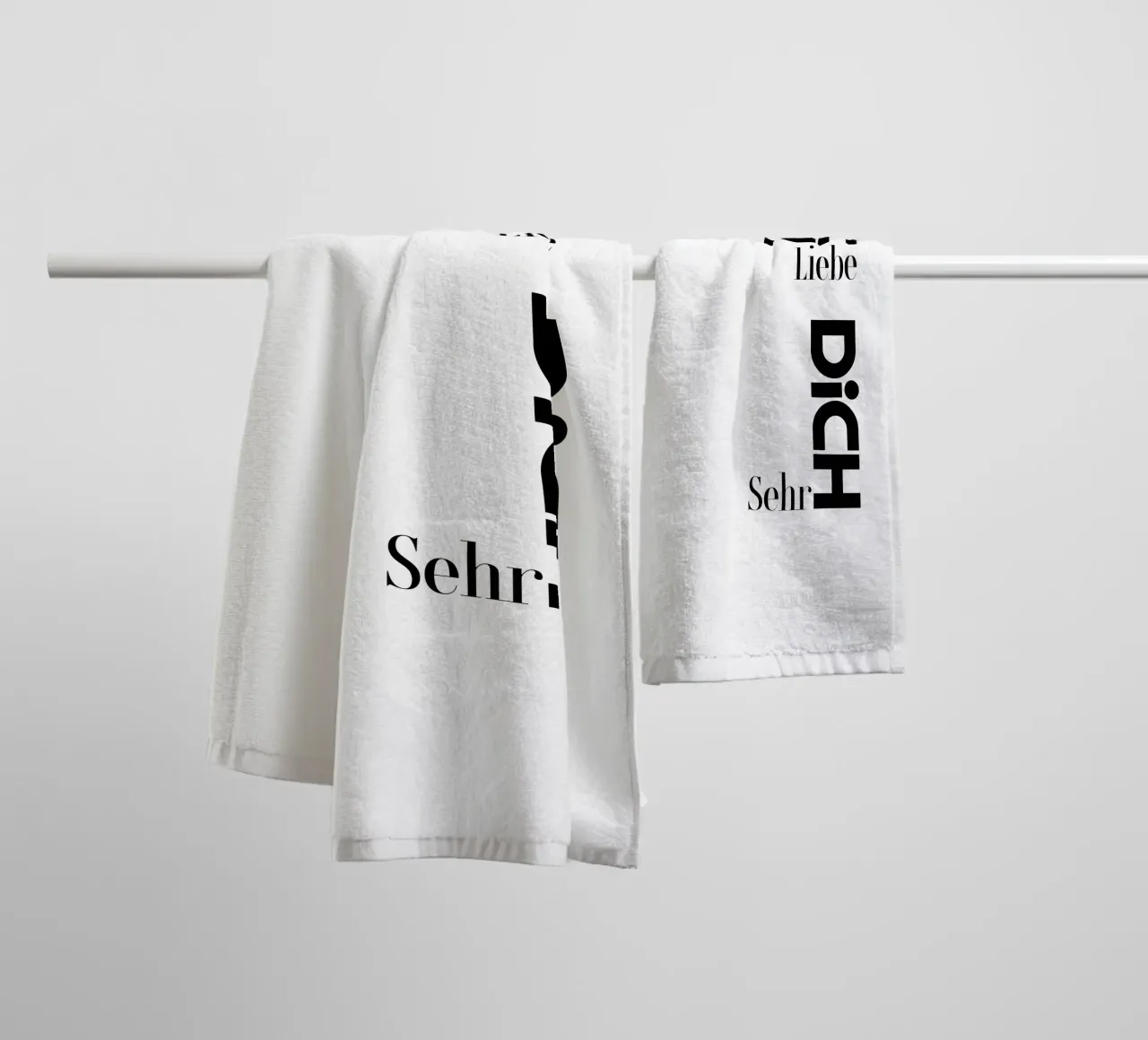 Ich Liebe Dich Sehr Modern Minimalist Typography Handtuch von YV TYPOGRAPHY