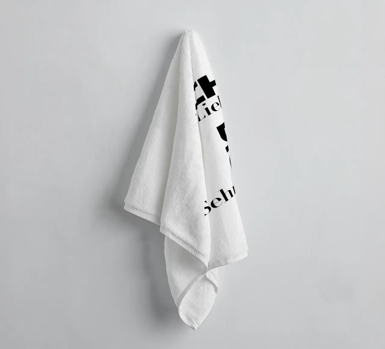 Ich Liebe Dich Sehr Modern Minimalist Typography Handtuch von YV TYPOGRAPHY