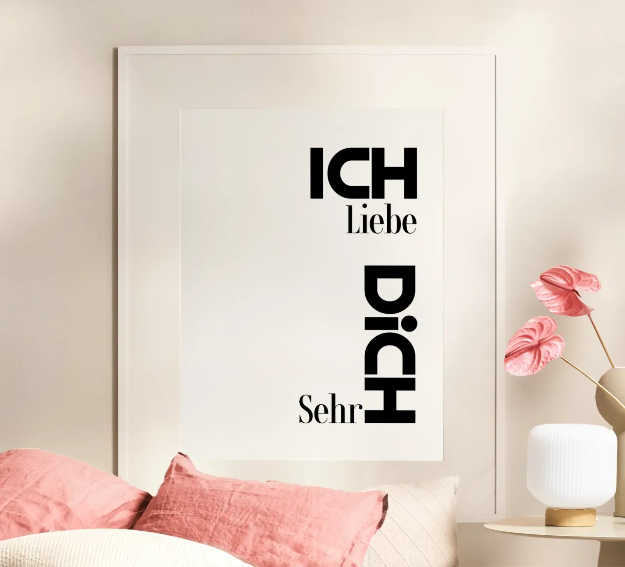 Ich Liebe Dich Sehr Modern Minimalist Typography Hahnemühle von YV TYPOGRAPHY