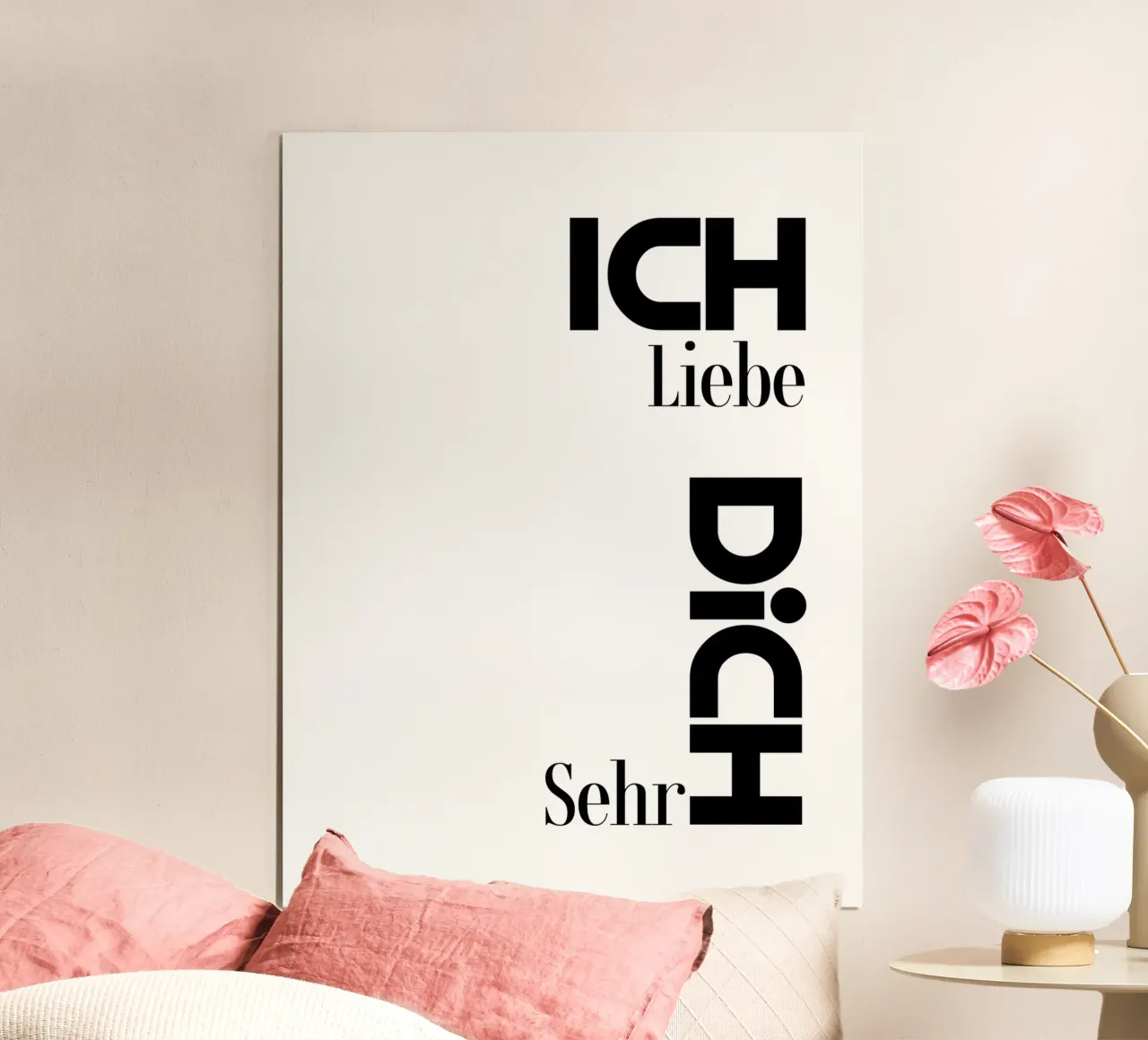 Ich Liebe Dich Sehr Modern Minimalist Typography Hahnemühle von YV TYPOGRAPHY