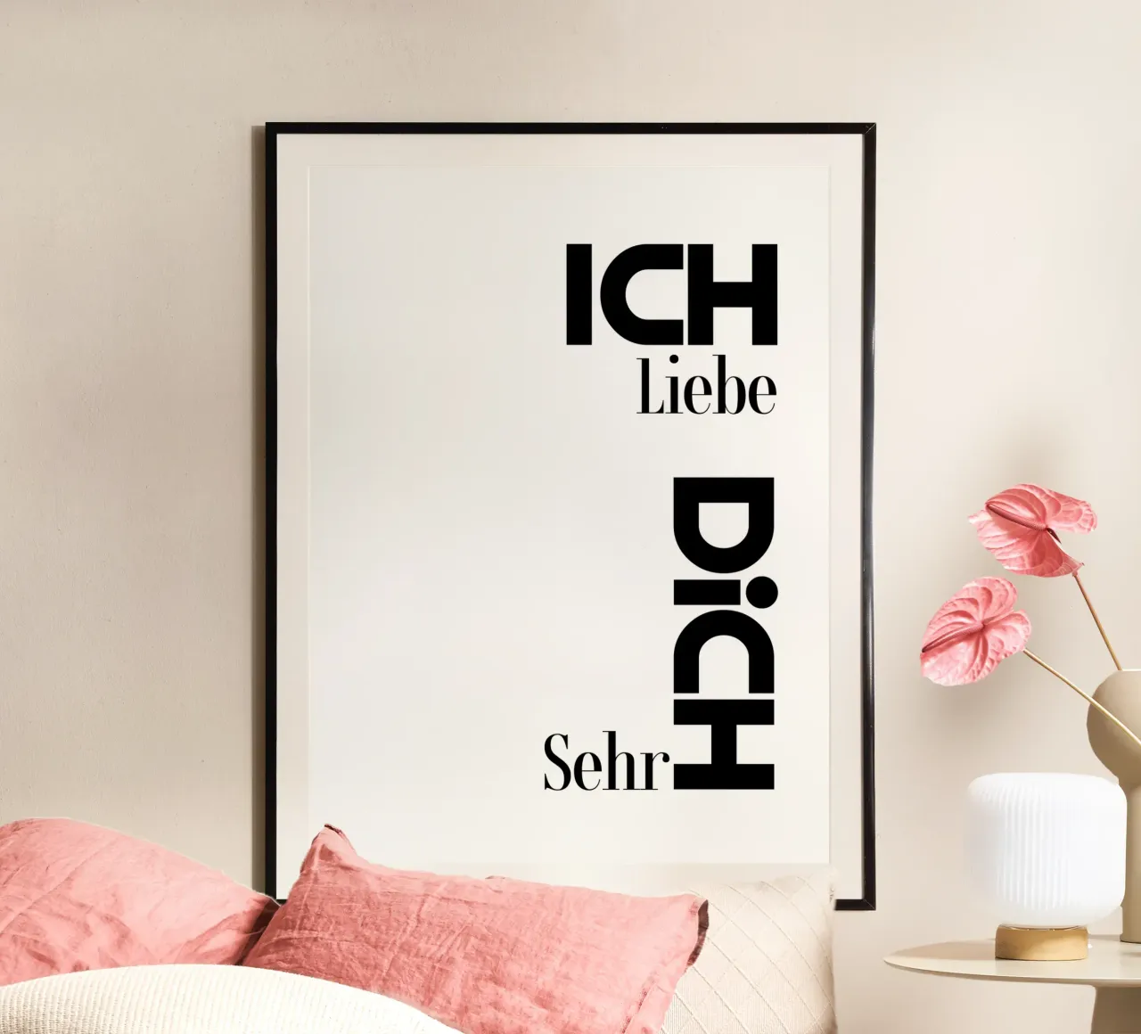 Ich Liebe Dich Sehr Modern Minimalist Typography Hahnemühle von YV TYPOGRAPHY