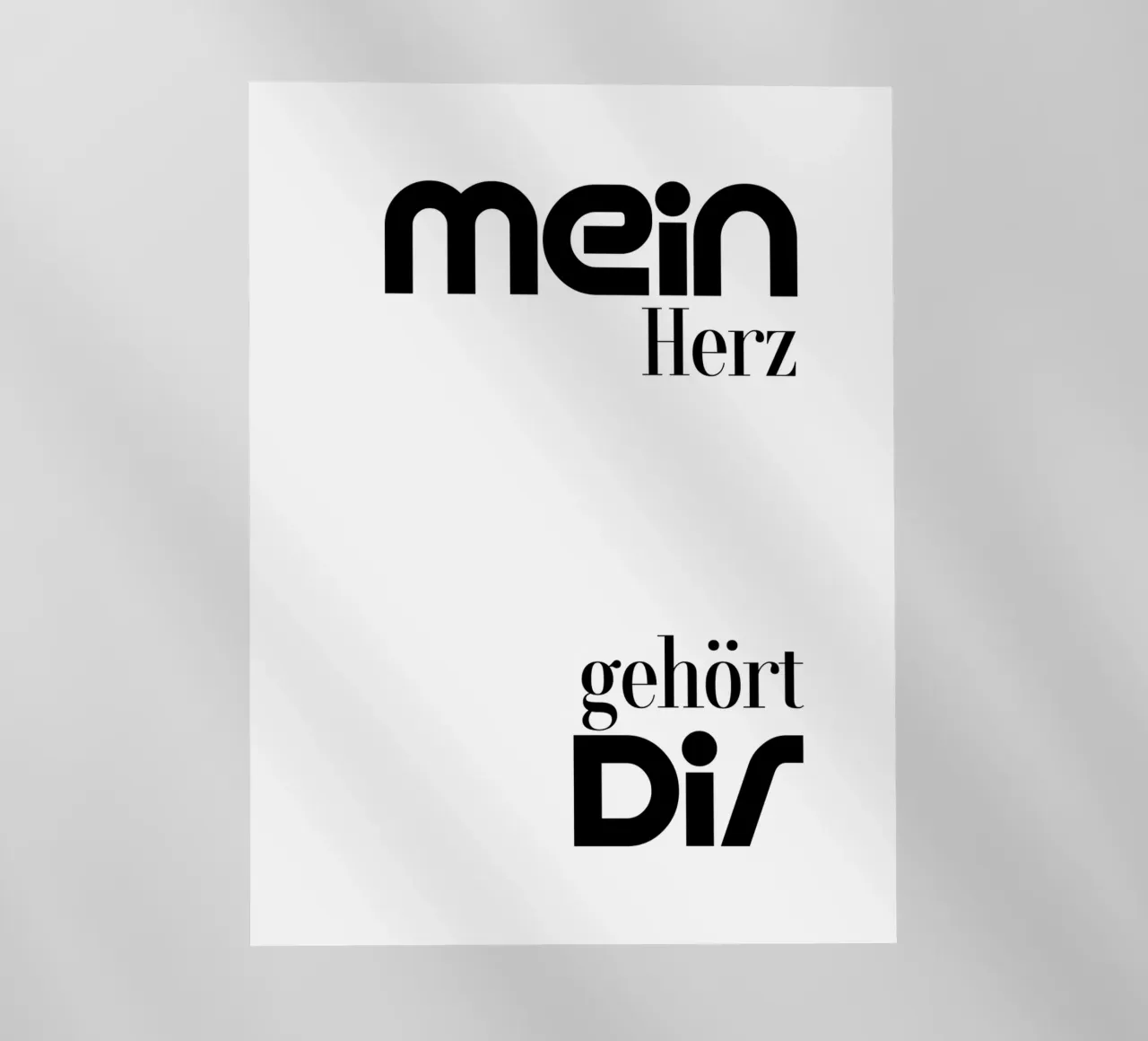 Mein Herz Gehort Dir Simple Modern Minimalist Typography film rétro-éclairé de YV TYPOGRAPHY