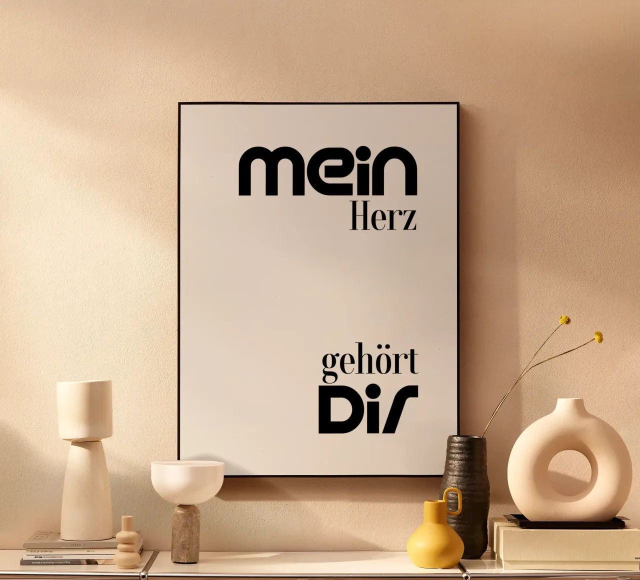 Mein Herz Gehort Dir Simple Modern Minimalist Typography metacrilato de YV TYPOGRAPHY