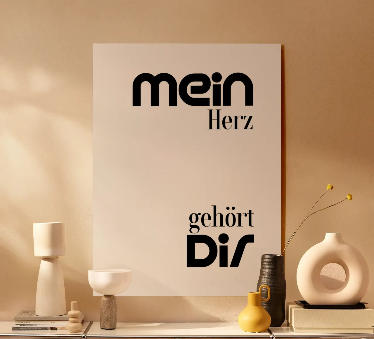 Mein Herz Gehort Dir Simple Modern Minimalist Typography metacrilato de YV TYPOGRAPHY