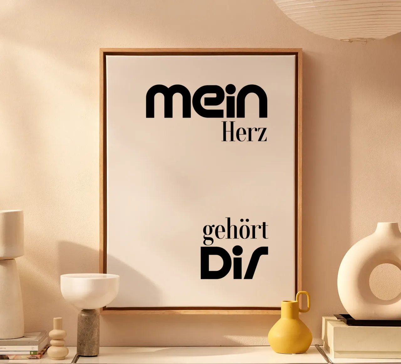 Mein Herz Gehort Dir Simple Modern Minimalist Typography canvas by YV TYPOGRAPHY