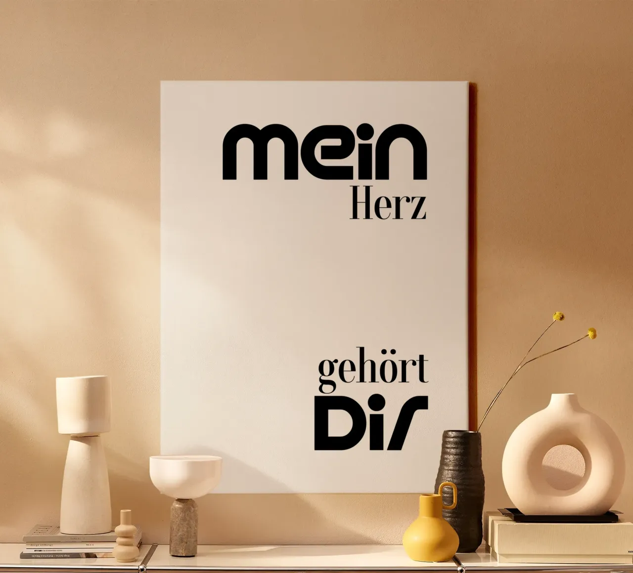 Mein Herz Gehort Dir Simple Modern Minimalist Typography canvas by YV TYPOGRAPHY