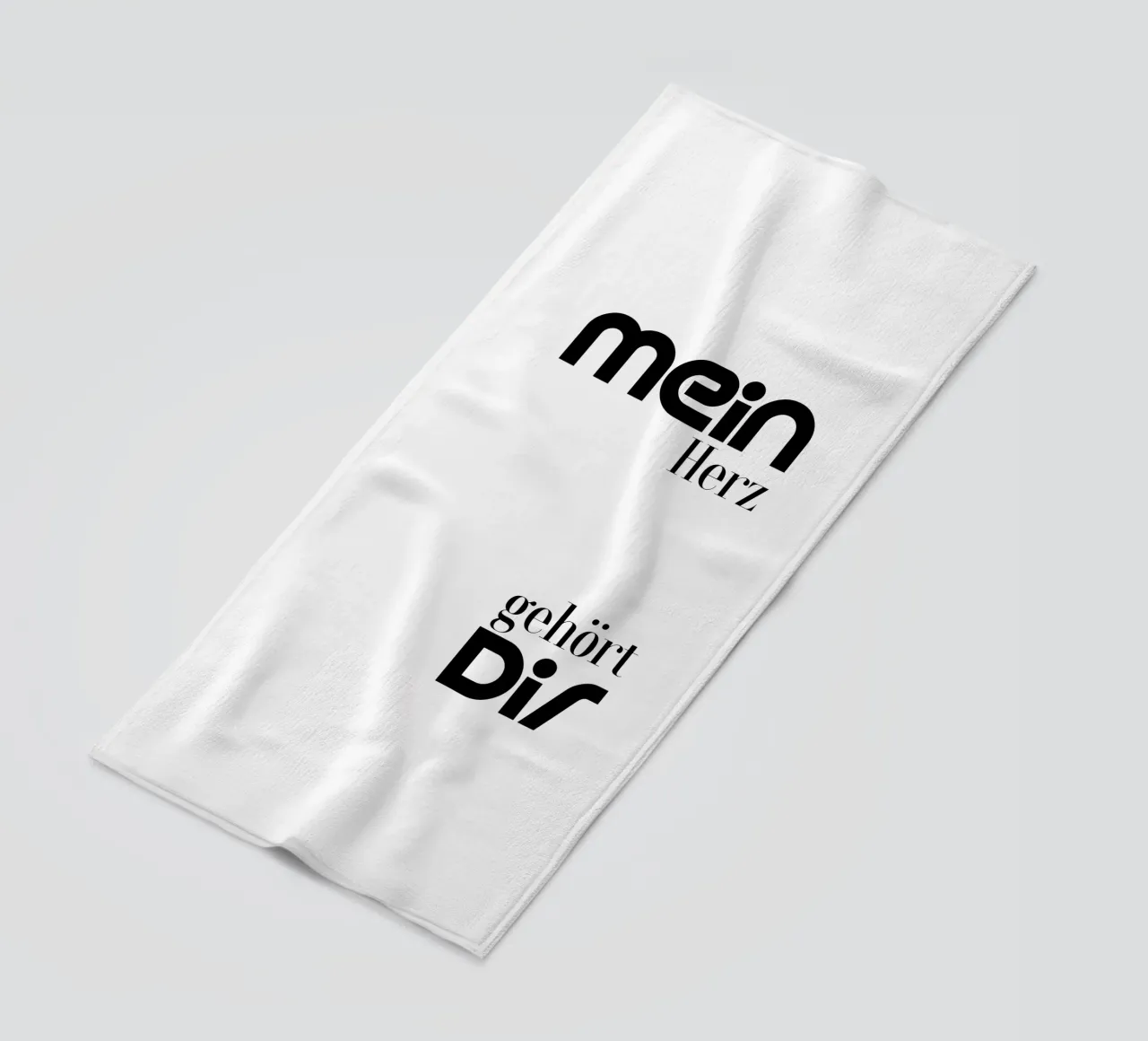 Mein Herz Gehort Dir Simple Modern Minimalist Typography beach towel by YV TYPOGRAPHY