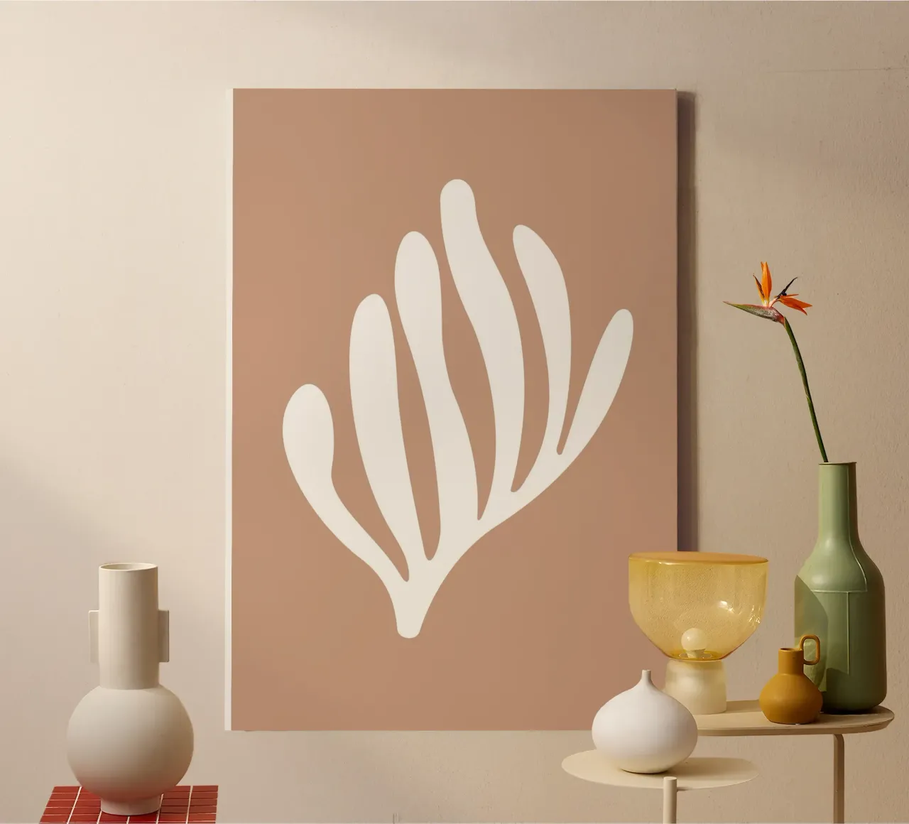 Abstract koraalrif (Bruintint) canvas van Paigaam Studio