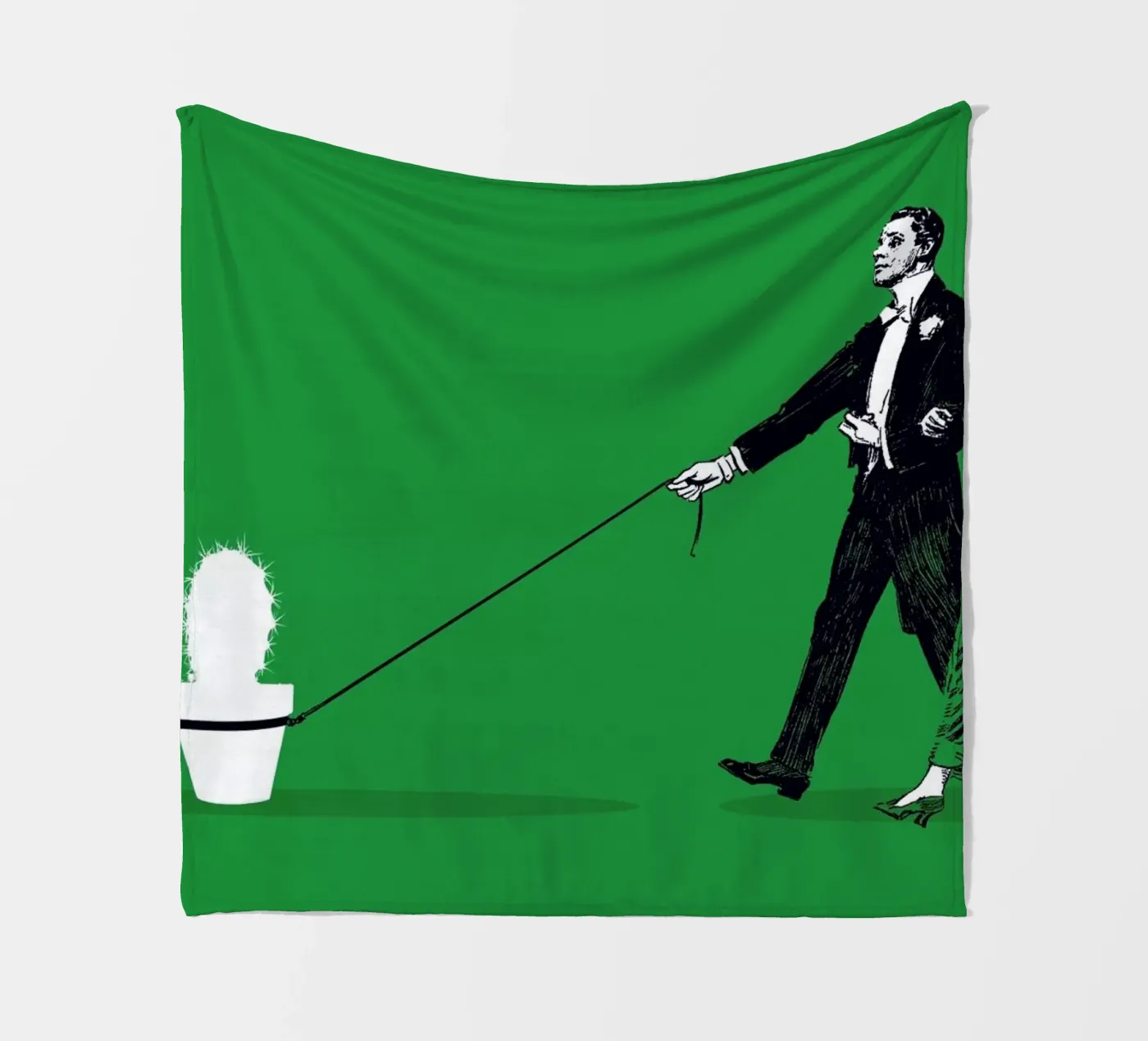 Walking The Cactus Fleecedecke von Rob Art | Illustration