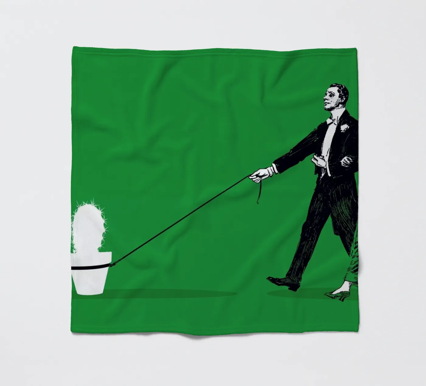 Walking The Cactus Fleecedecke von Rob Art | Illustration