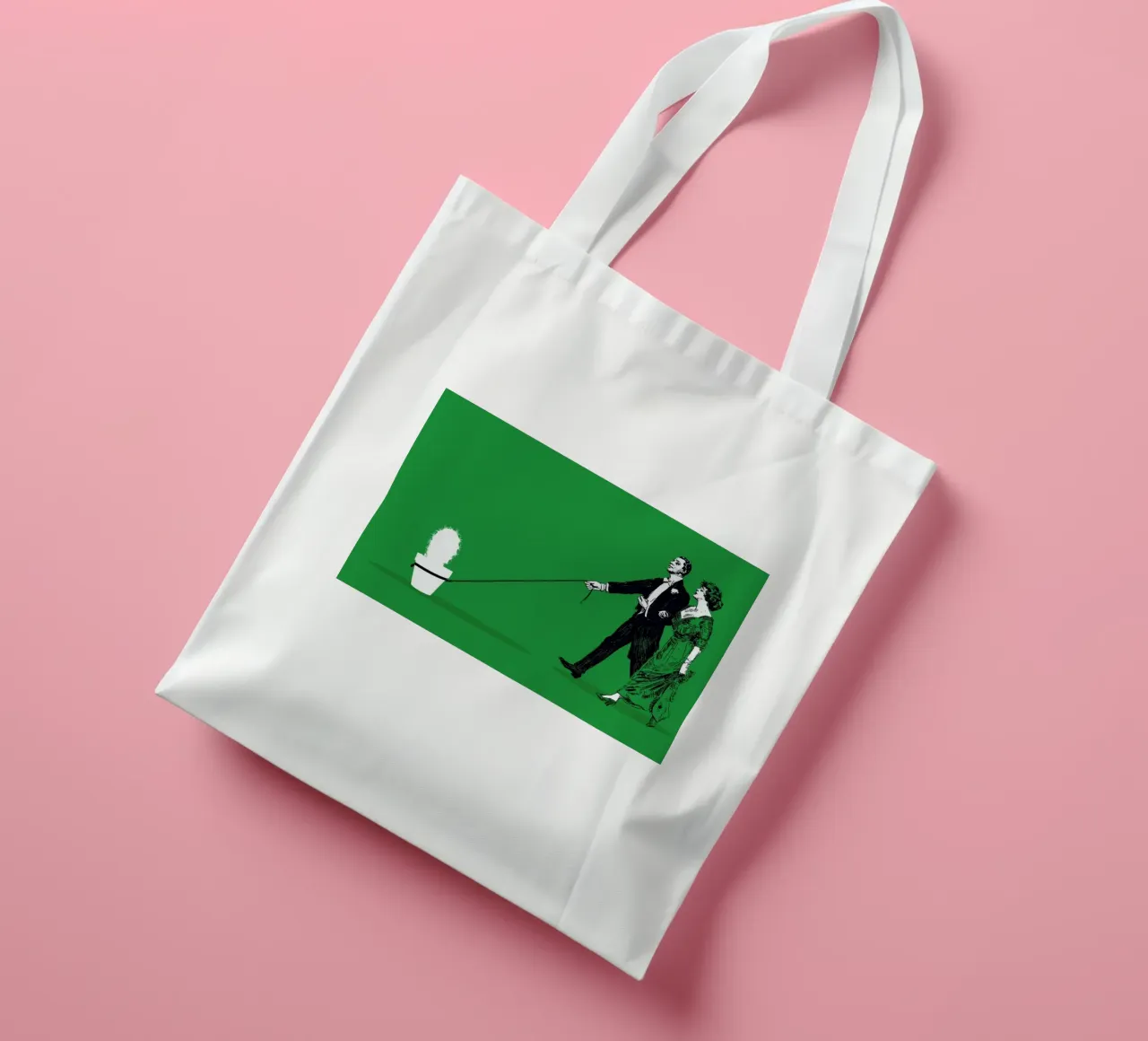 Walking The Cactus borsa in juta da Rob Art | Illustration
