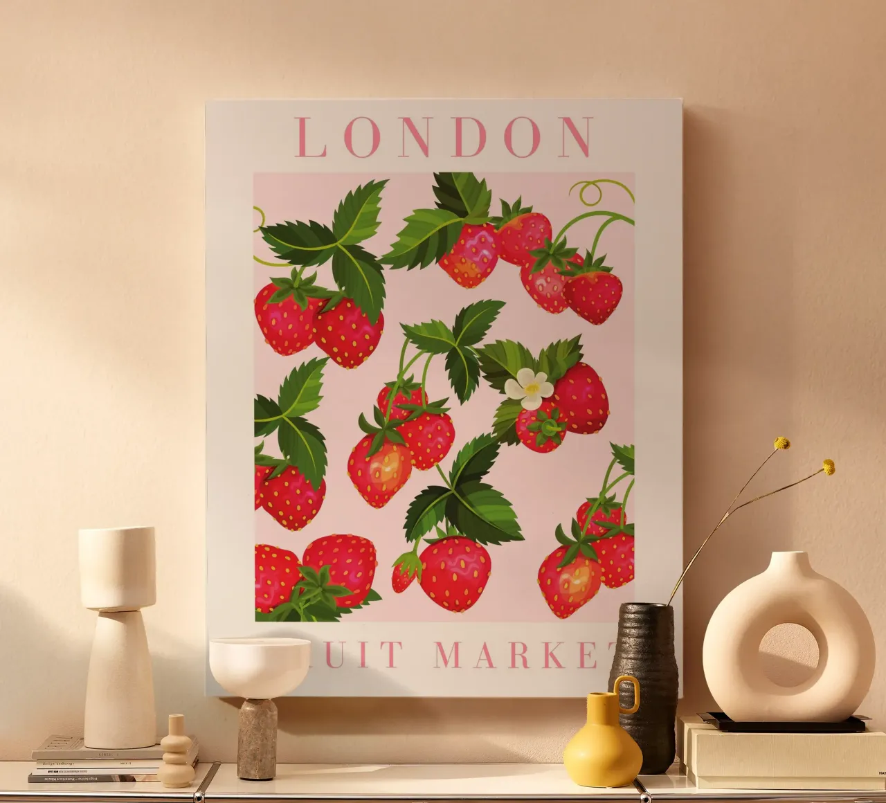Poster alla fragola tela con Cornice a cassetta da Bella Studio