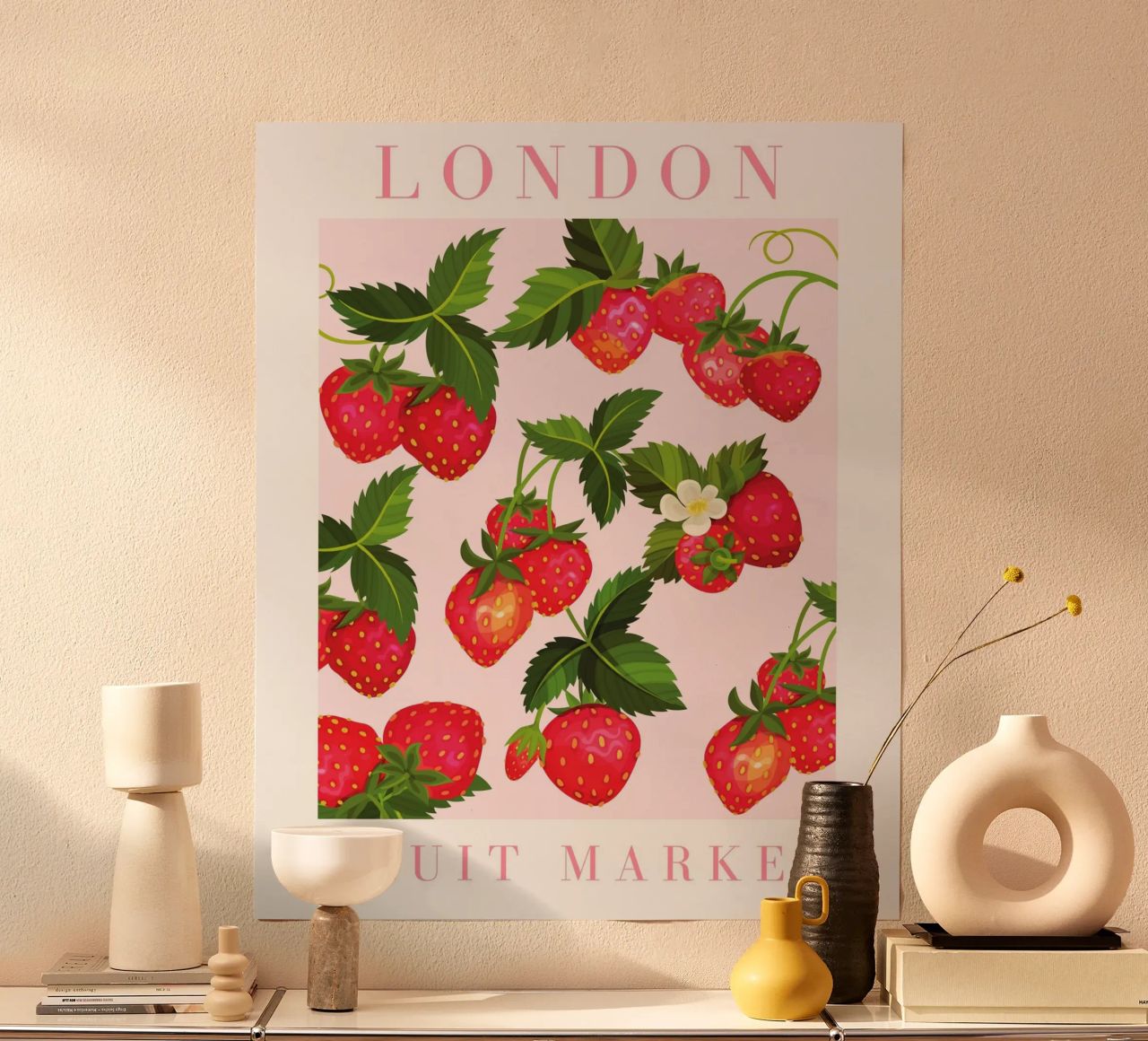 Strawberry Poster poster by Bella Studio