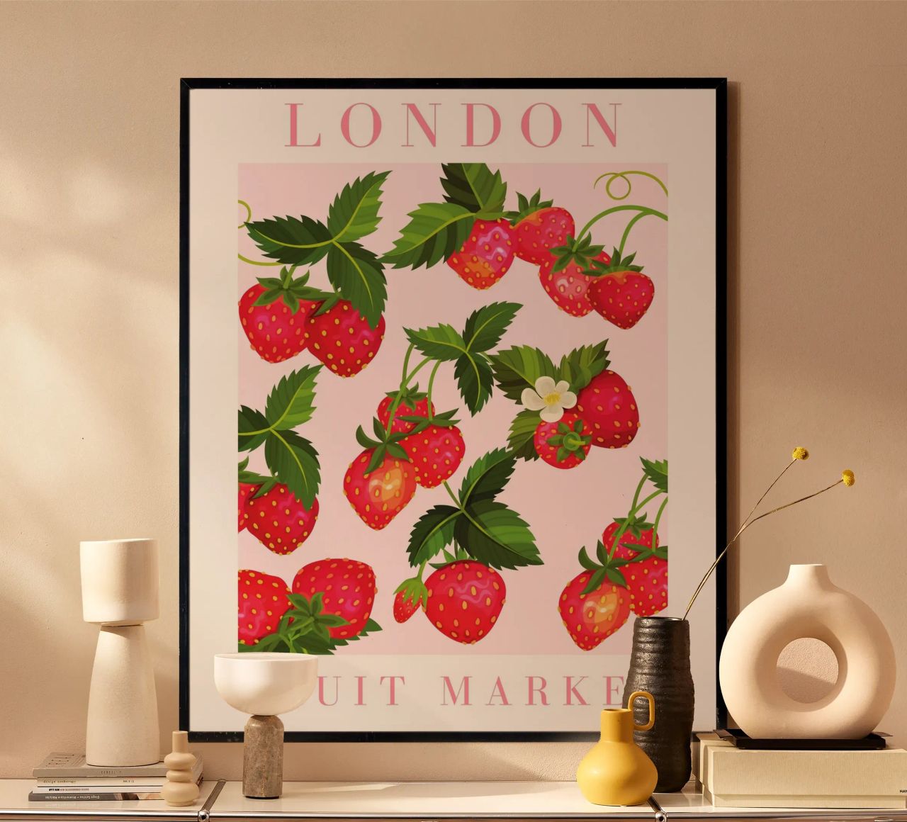 Strawberry Poster poster by Bella Studio